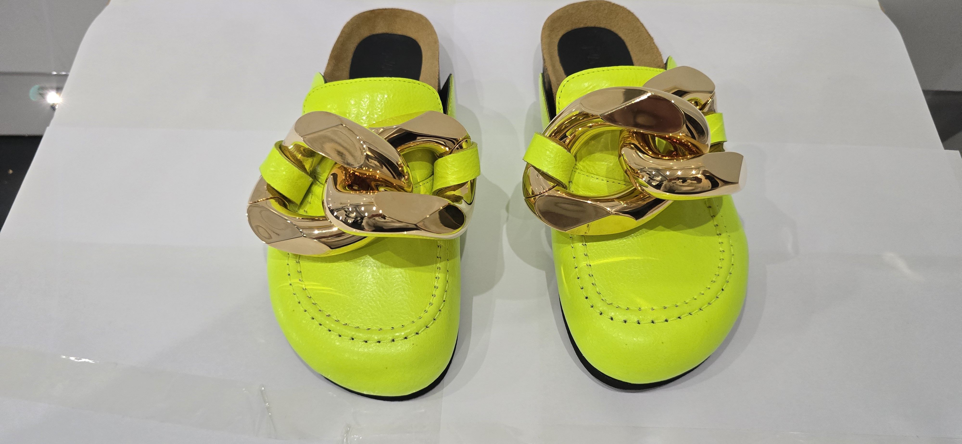 JW Anderson Chain Loafer Mule Neon Green Leather Authentic RRP $595 Size US 6 / IT 36 - 3 Thumbnail