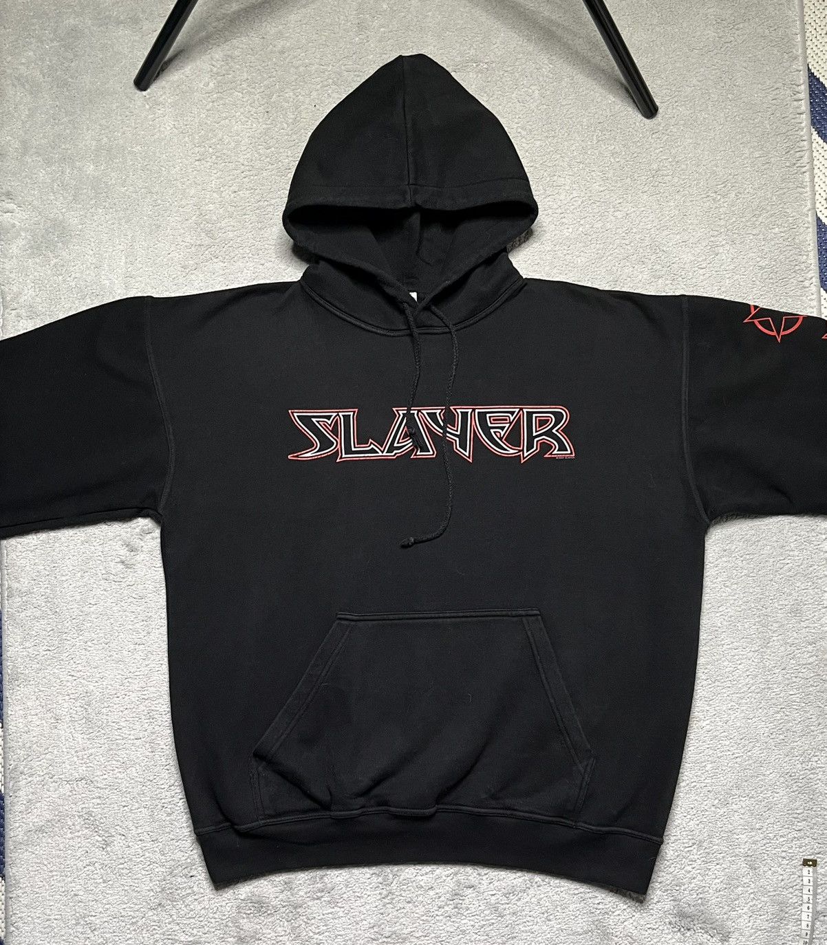 Band Tees Vintage Black Sweatshirt Hoodie Band Merch Print Slayer 2001 Size US XL / EU 56 / 4 - 2 Thumbnail