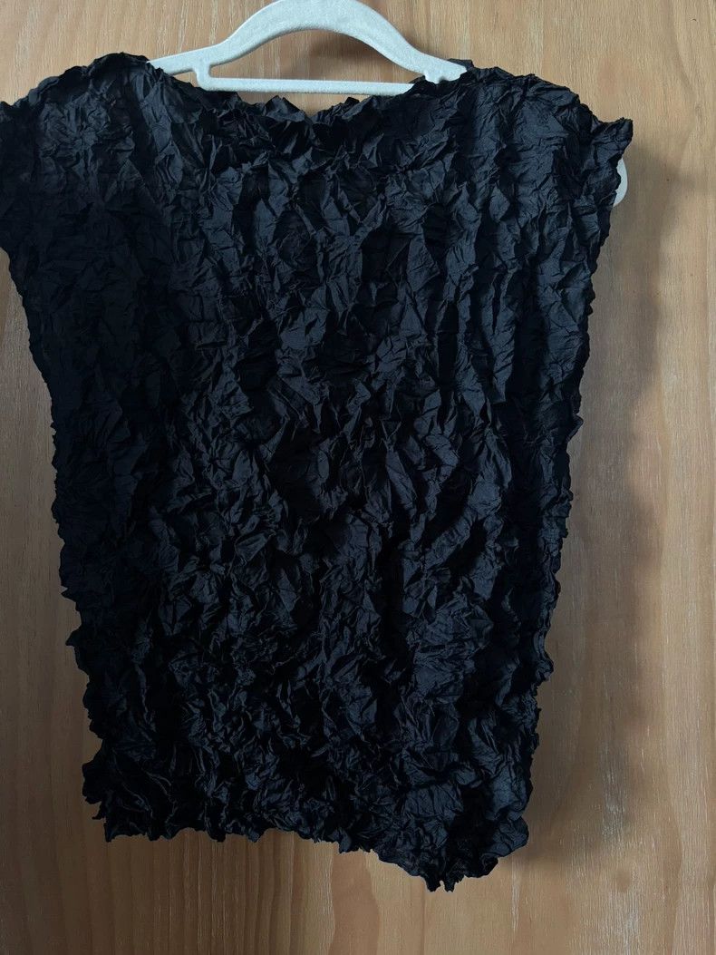Issey Miyake Black lace vest