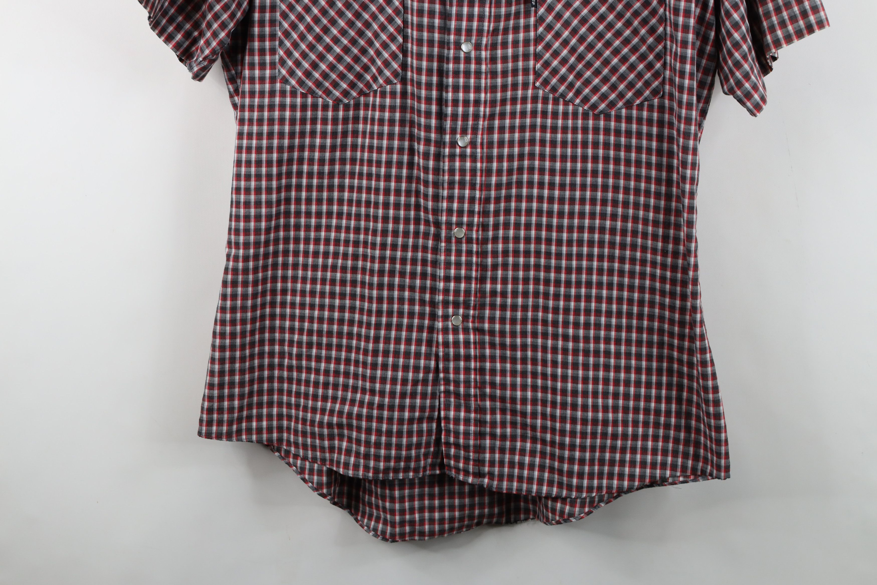 Levi's Vintage 80s 90s Levis Cowboy Button Short Sleeve Shirt Plaid Size US L / EU 52-54 / 3 - 3 Thumbnail