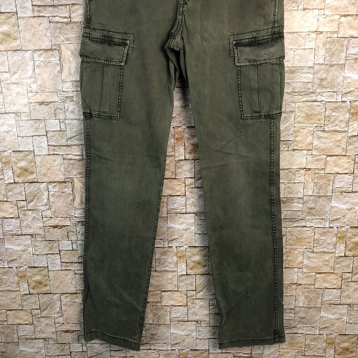 Faded Glory Uniqlo Green Cargo utility japan Multipocket Pants #A448 Size US 29 - 3 Thumbnail