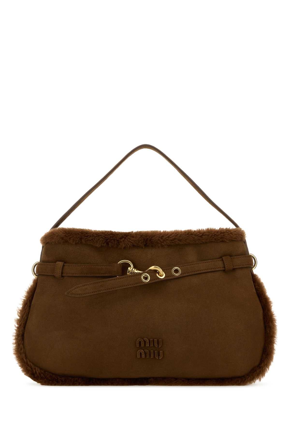 Miu Miu Brown Shearling Shoulder Bag Size ONE SIZE - 1 Thumbnail