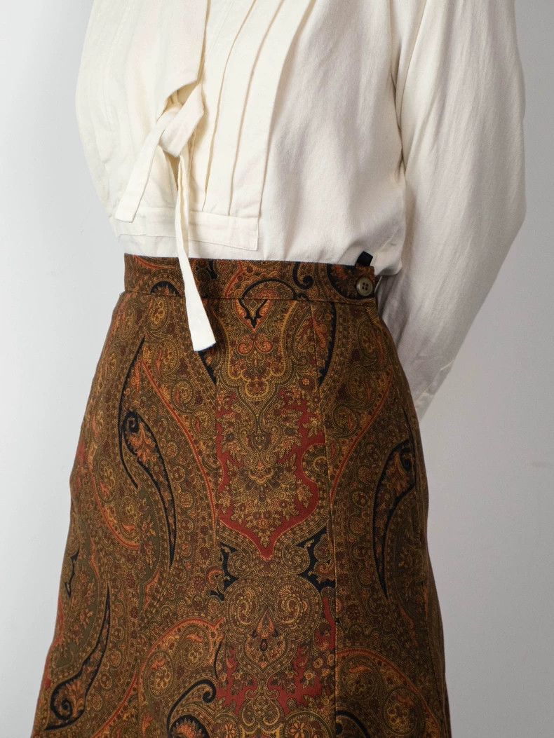 Kenzo KENZO sizeM Classic walnut pattern half skirt Vintage Size 25" / US 0 / IT 36 - 5 Thumbnail