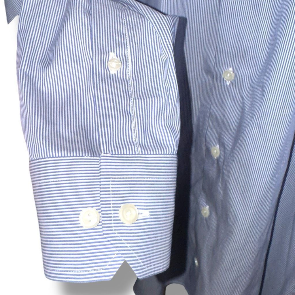 Eton Eton Contemporary Blue Bengal Striped Twill Semi Spread Dres Size US XL / EU 56 / 4 - 5 Thumbnail