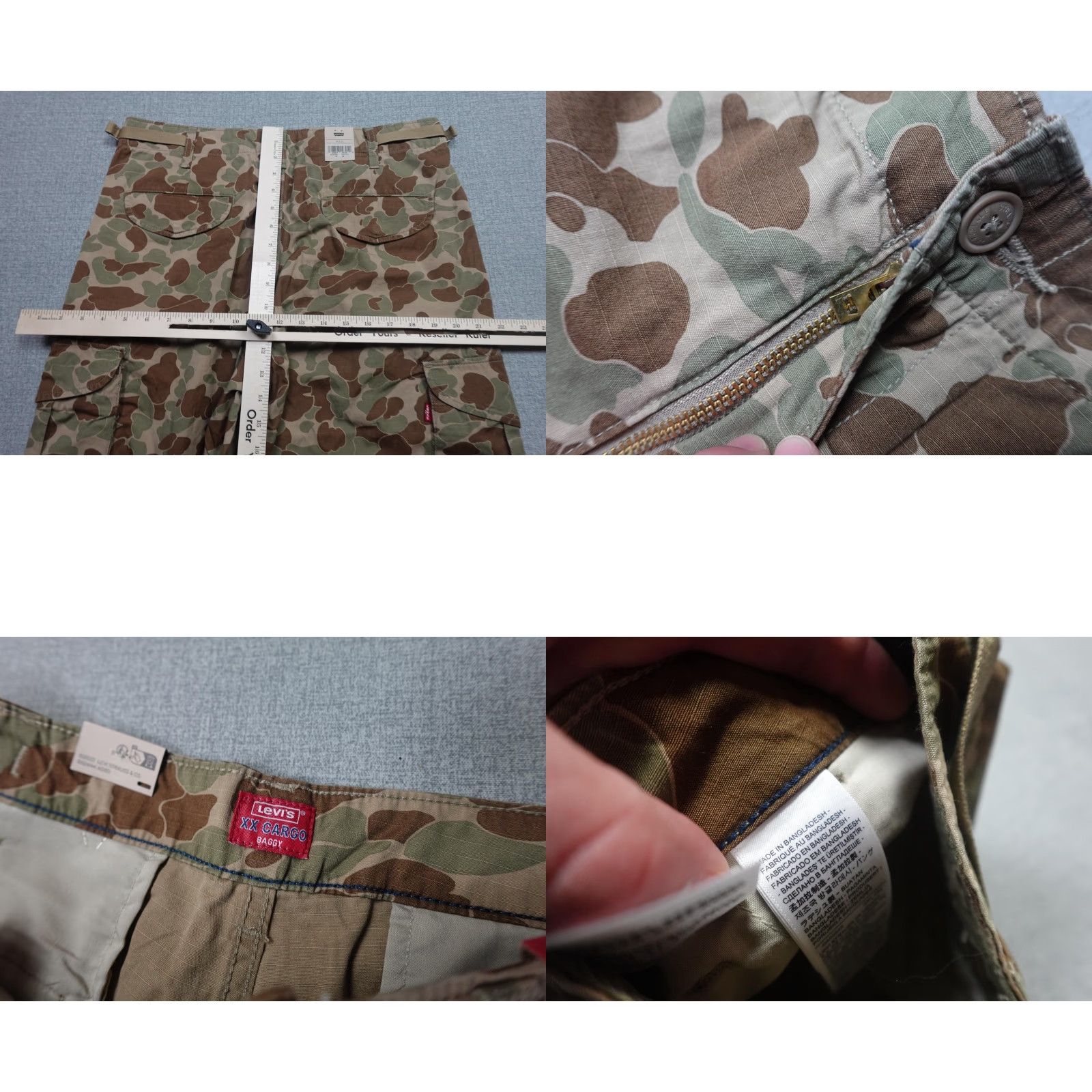 Levi's Levi's XX Cargo Baggy Pants Men 34x30 Camouflage Multicolor Workwear Cargo Pockets Adjustable Waist NWT Regular Inseam 30 Overall Size US 34 / EU 50 - 8 Thumbnail