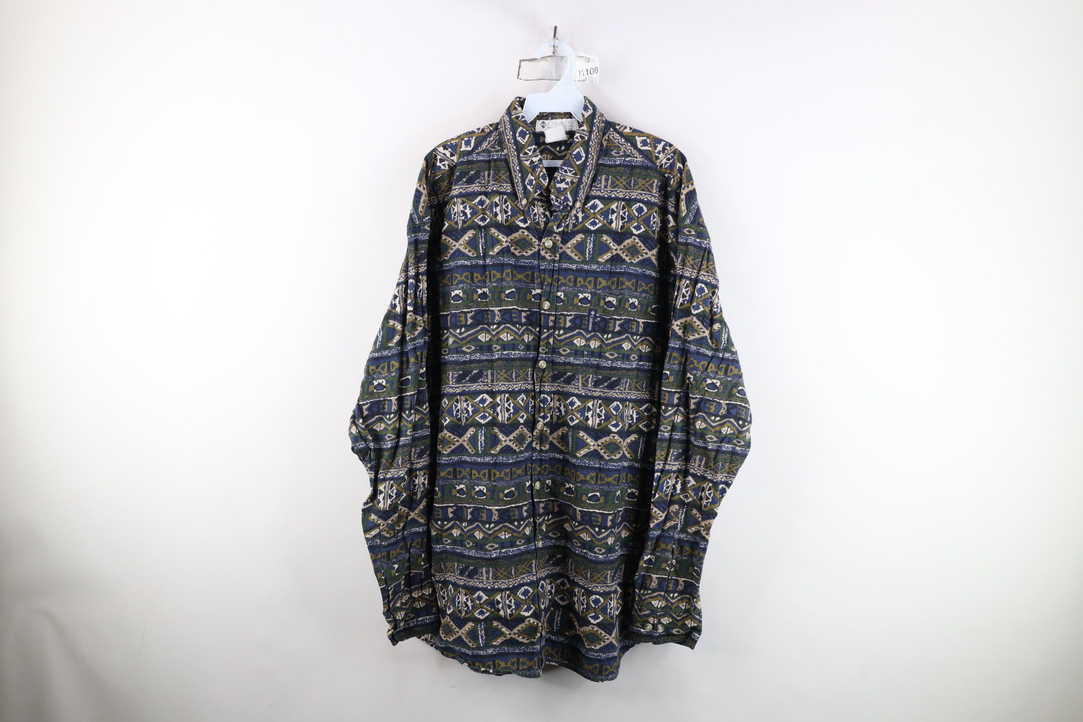 Columbia Vintage 90s Columbia Geometric Flannel Button Down Shirt Size US XXL / EU 58 / 5 - 1 Thumbnail