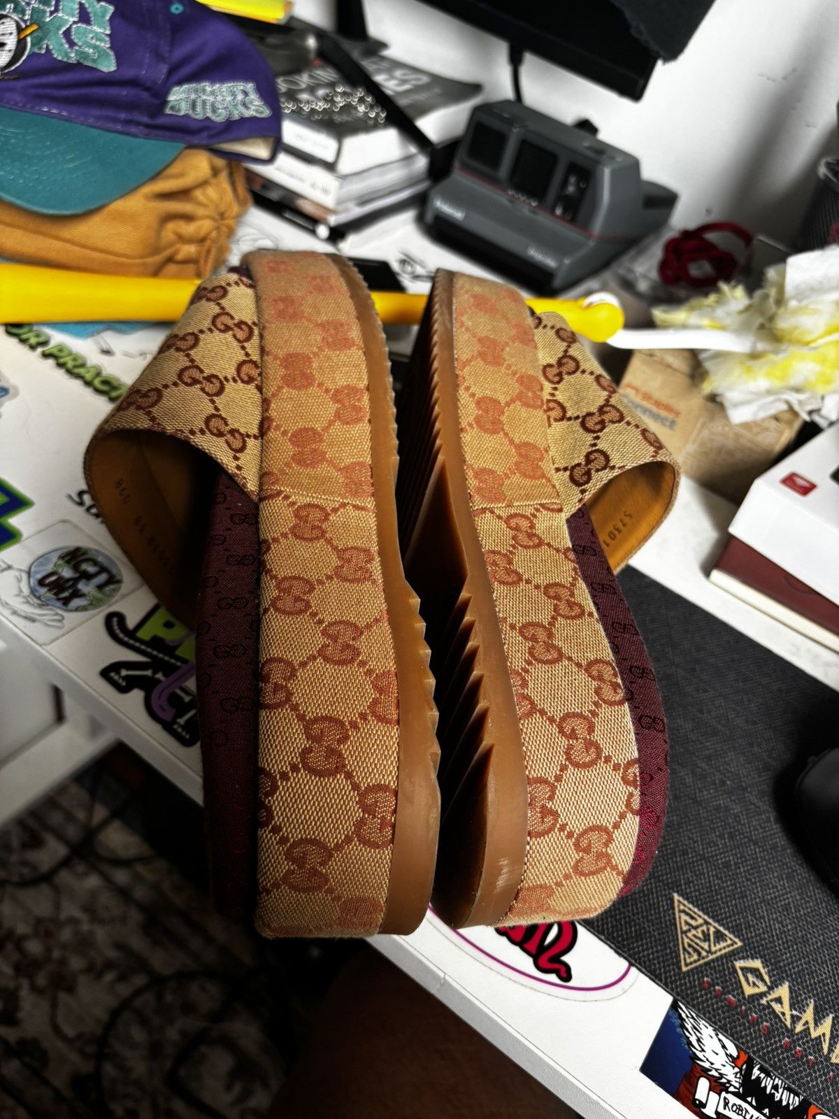 Gucci Gucci Angelina GG Canvas Platform Slide Sandals size 38 Size US 5.5 / EU 38 - 5 Thumbnail