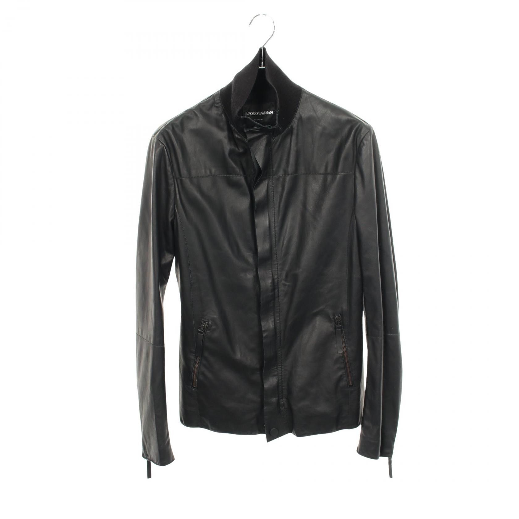 Emporio Armani Emporio Armani Emporio Armani Leather Knit Blouson Leather Outerwear DUTY FREE for USA Size ONE SIZE - 1 Thumbnail