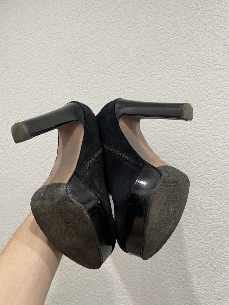 Paoloni Vintage PAOLETTI By Aslan Suede-Leather Black Full-Zip High Knee Boots Heels Shoes 36 Size US 6 / IT 36 - 10 Thumbnail