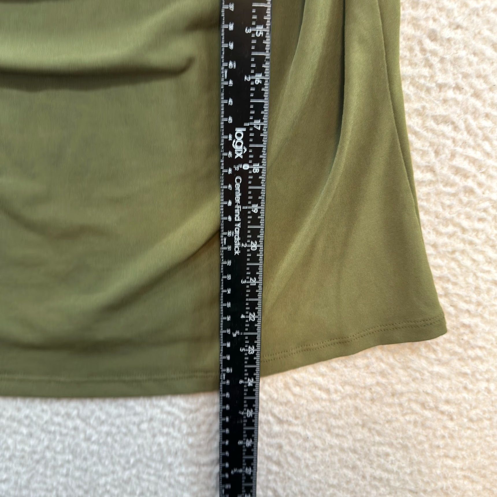 Vintage VINTAGE 90s Y2K Top XL Green Slinky Stretch Cowl Neck Ruched Office Corporate Shirt Womens Size XL / US 12-14 / IT 48-50 - 7 Thumbnail