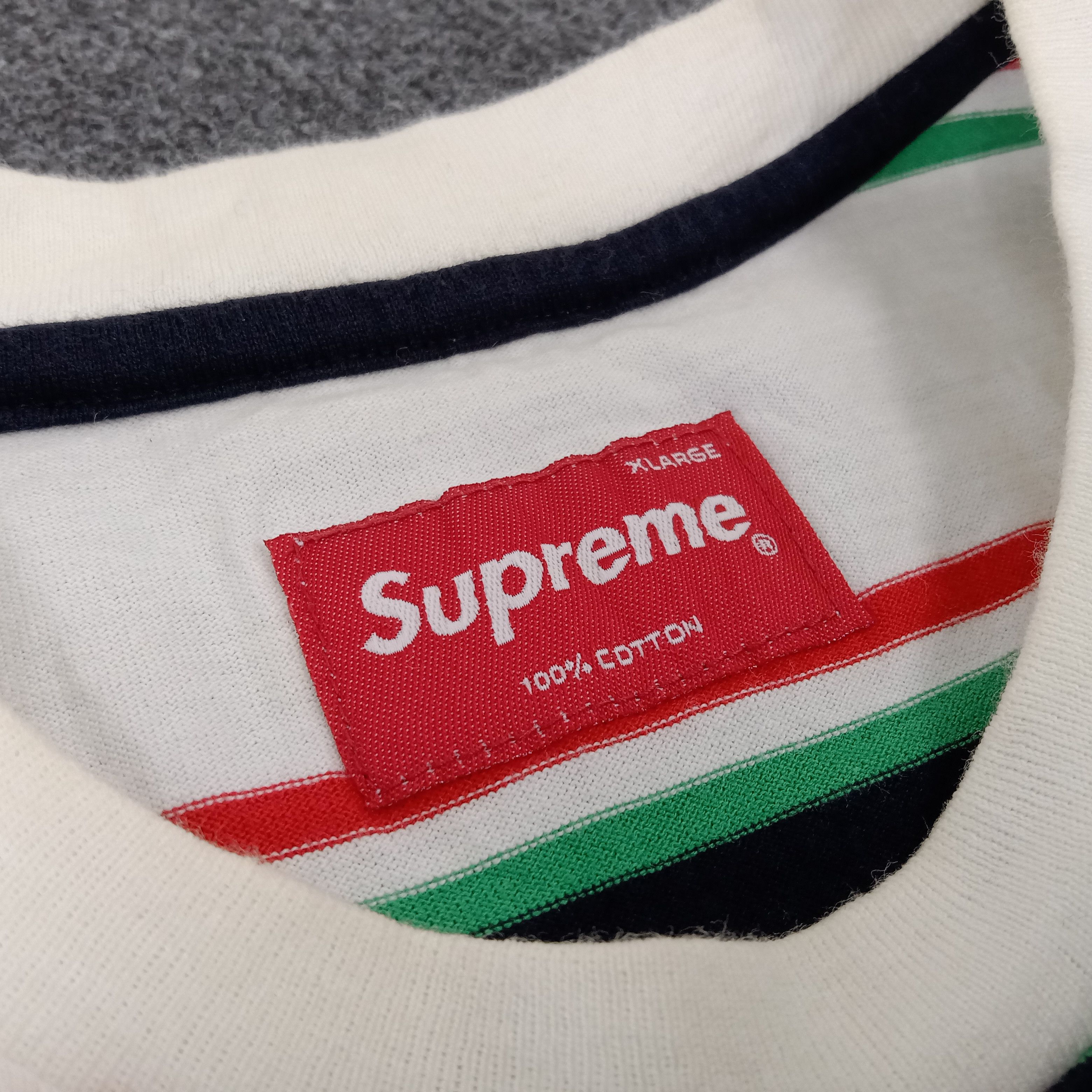 Supreme × Vintage Supreme Streetwear Style Stripes Tshirt Size US L / EU 52-54 / 3 - 5 Thumbnail
