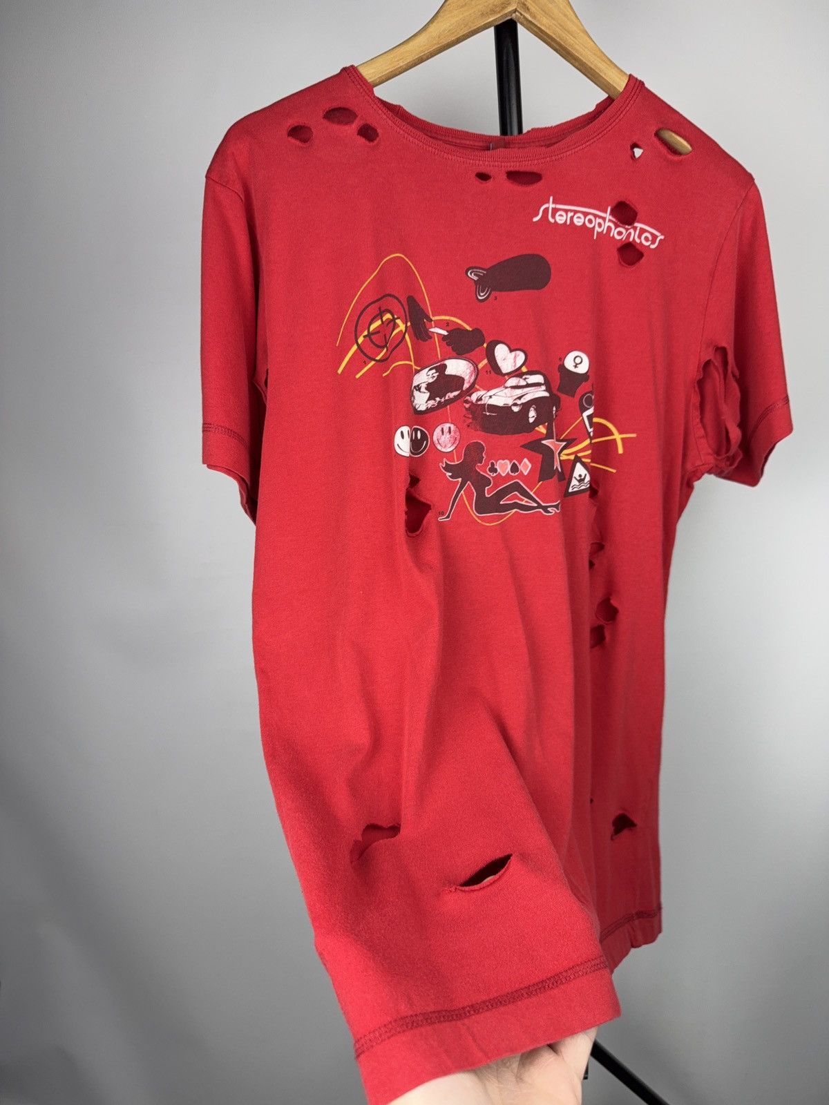 Band Tees 00s Stereophonics Distressed Red Band T-Shirt Y2K Rock Size US M / EU 48-50 / 2 - 3 Thumbnail
