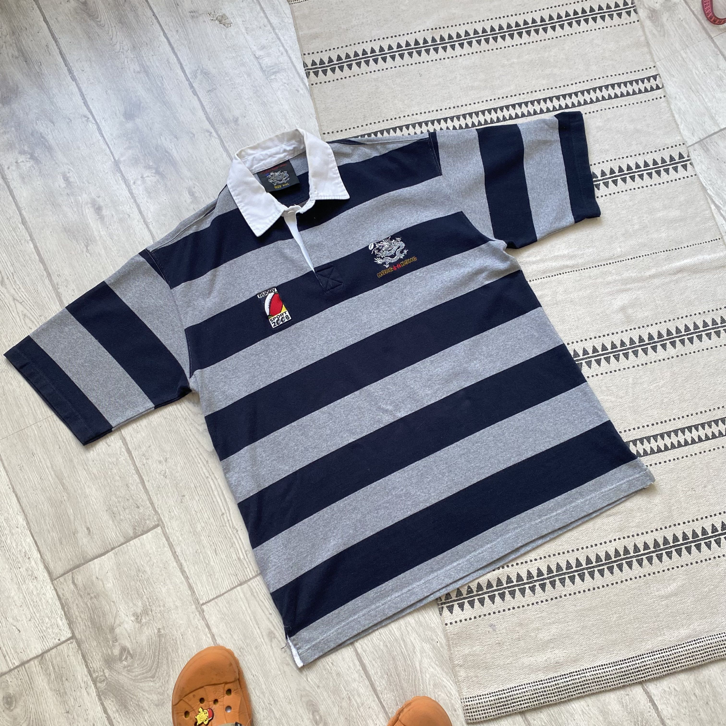 Japanese Brand 🏈 Vintage 06s Hong Kong Rugby jersey Polo Tee Blockore Size US XXL / EU 58 / 5 - 8 Thumbnail