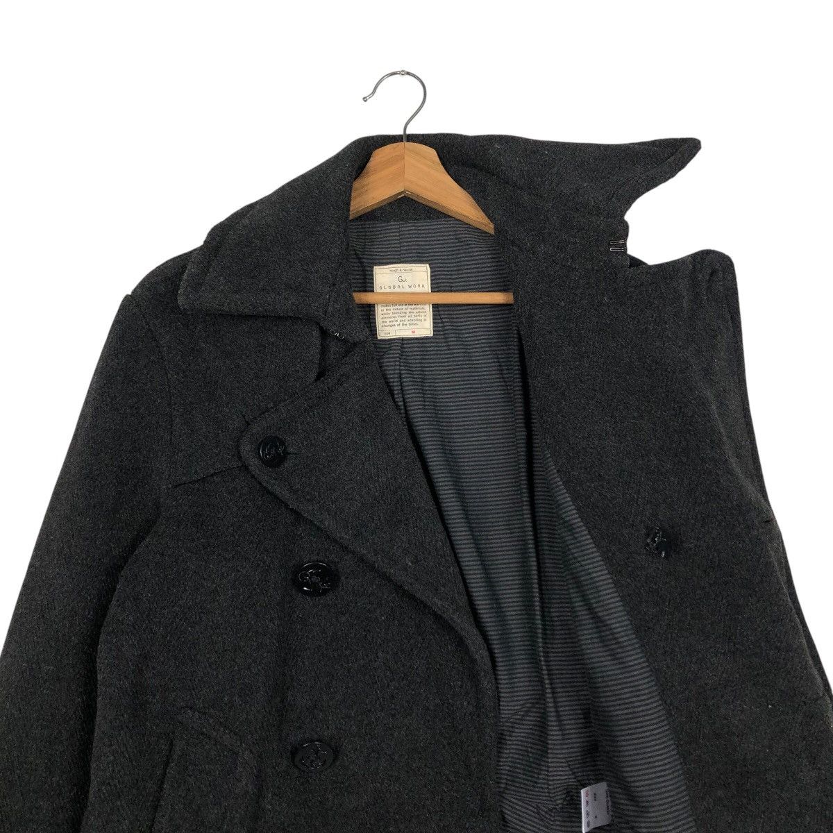 Japanese Brand 📌Iconic Black Wool Biker Jacket Double Collar Global Work Size US M / EU 48-50 / 2 - 13 Thumbnail