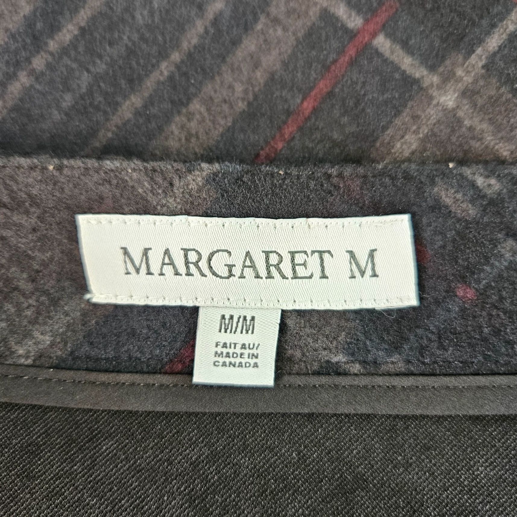 Vintage Margaret M Womens Skirt Sz M Gray Red Plaid Pull On Rayon Blend Short A-Line Size 32" / US 10 / IT 46 - 5 Thumbnail