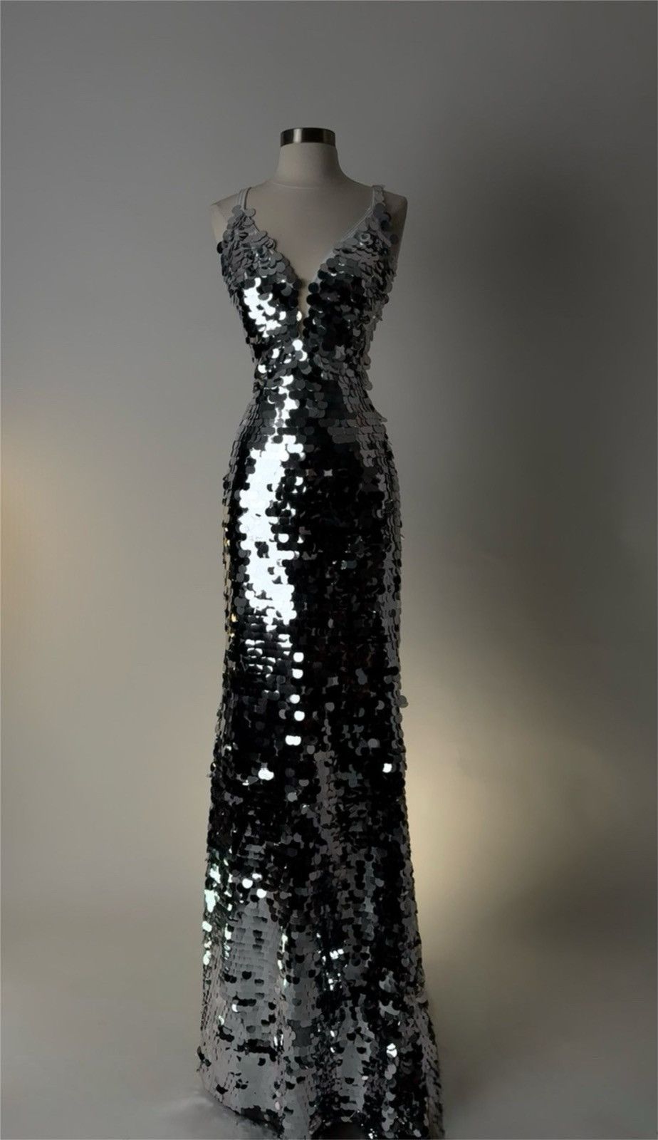 Other Brand New US 6 Jovani Maxi Evening Dress in Silver Color Size M / US 6-8 / IT 42-44 - 2 Thumbnail