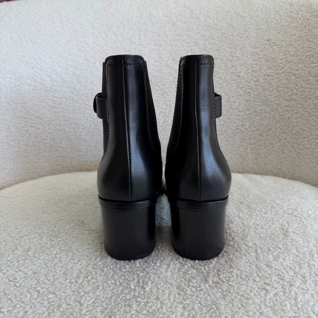 Chanel Chanel Black Block Heel Short Boots 39C 8008 Size US 8.5 / IT 38.5 - 3 Thumbnail