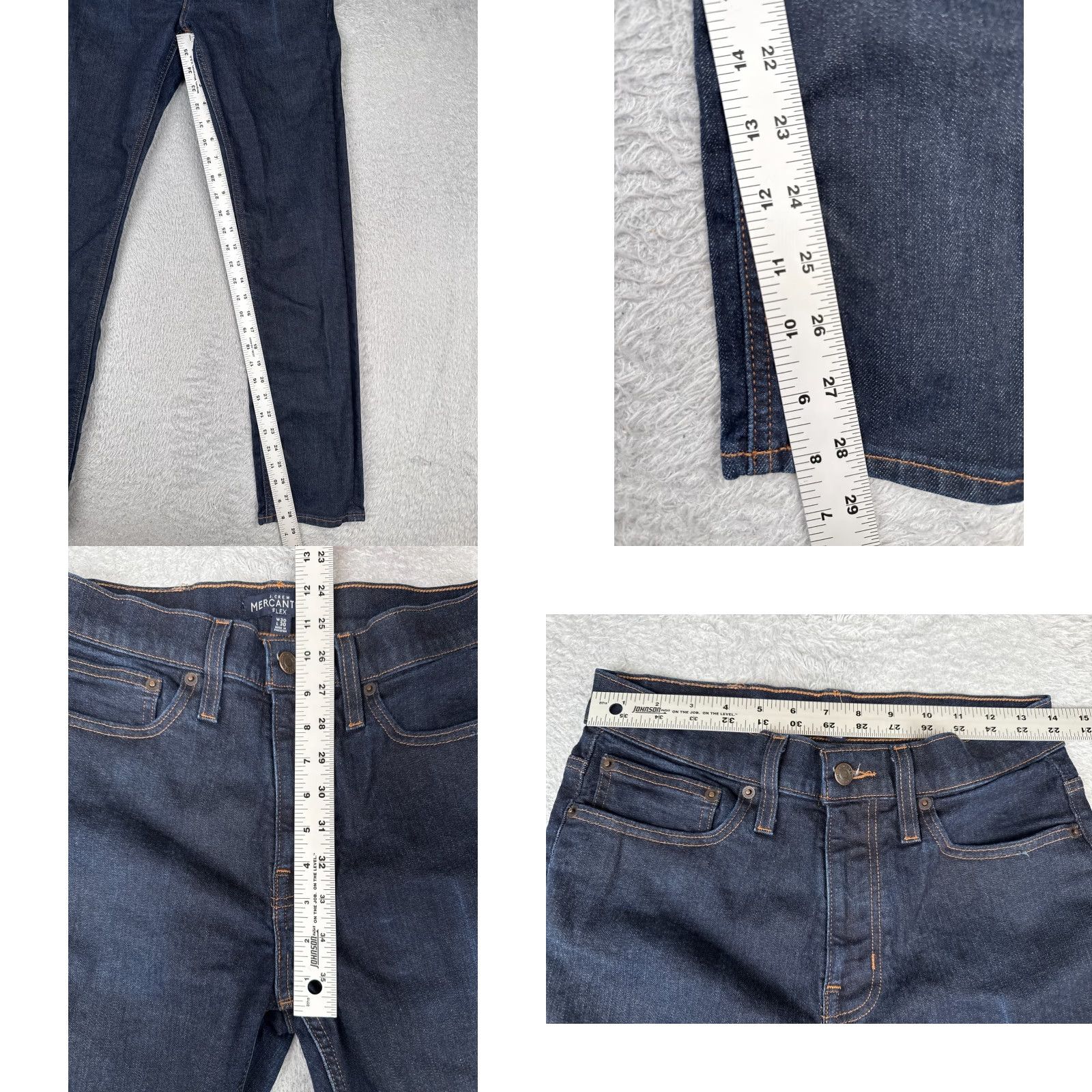 J.Crew J.CREW Mercantile Jeans Mens 30x30 Blue Denim Straight Leg Dark Wash Cotton-Blend Vintage No Size US 30 / EU 46 - 8 Thumbnail