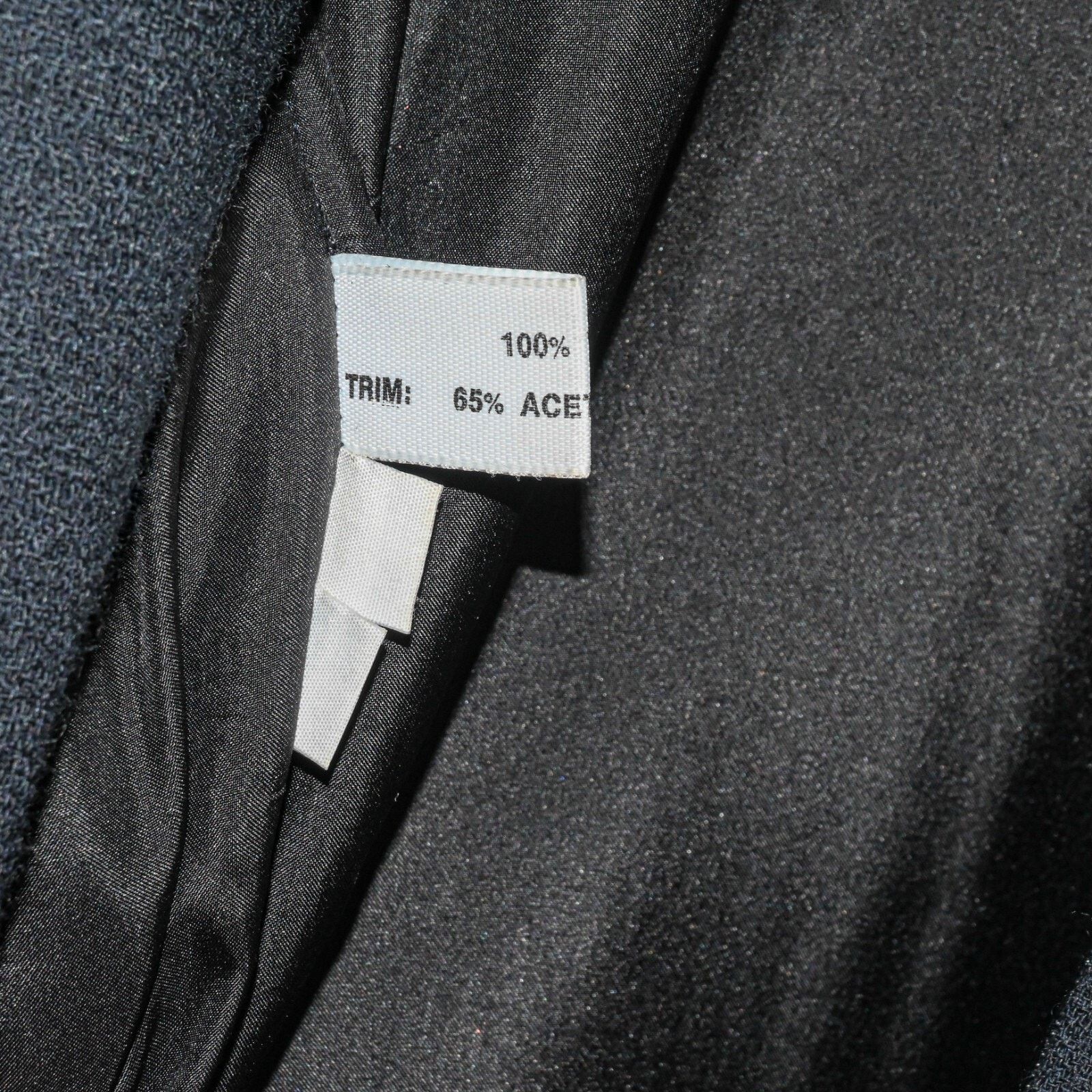 Vintage 90s Carolina Herrera Long Sleeve Dress Wool Charcoal