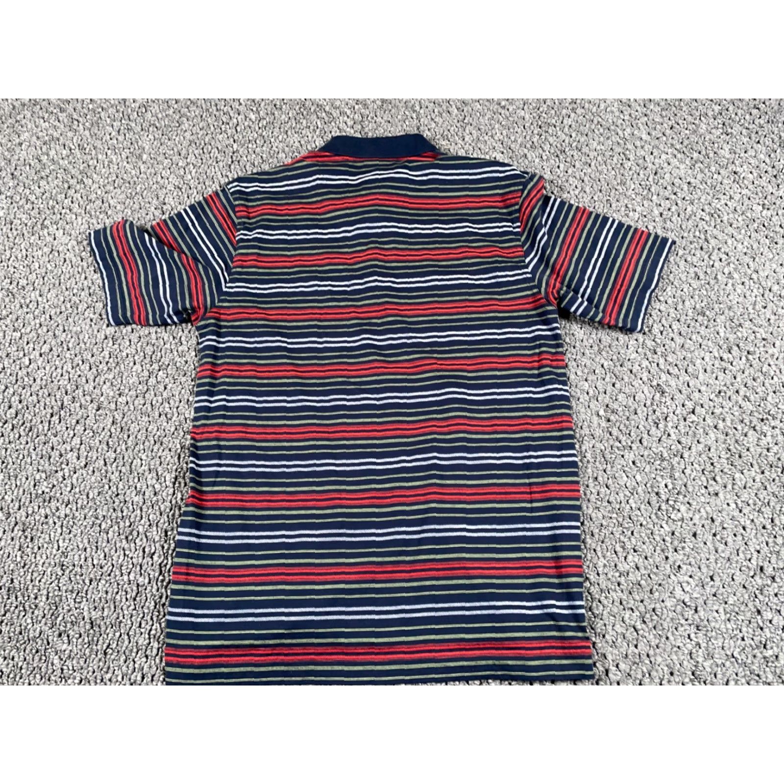 Nike Nike Golf Polo Shirt Mens Large Dark Blue Red Striped Embroidered Cotton Polo Shirt Golf Size US M / EU 48-50 / 2 - 2 Thumbnail