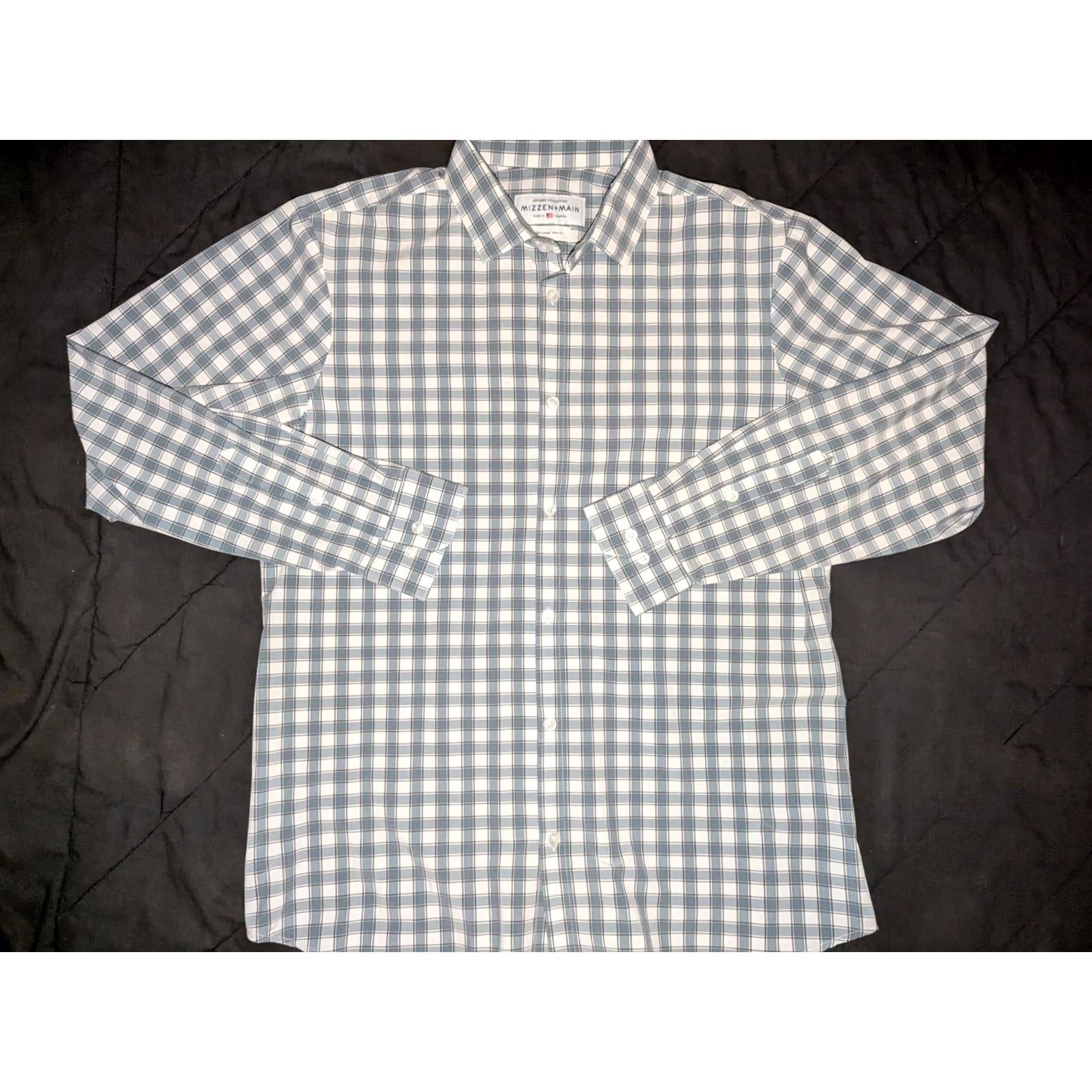 Mizzen+Main Mizzen+Main Leeward Shirt Plaid Gray Long Sleeve 2XL Button-Down Dress Shirt Mens Size US XXL / EU 58 / 5 - 3 Thumbnail