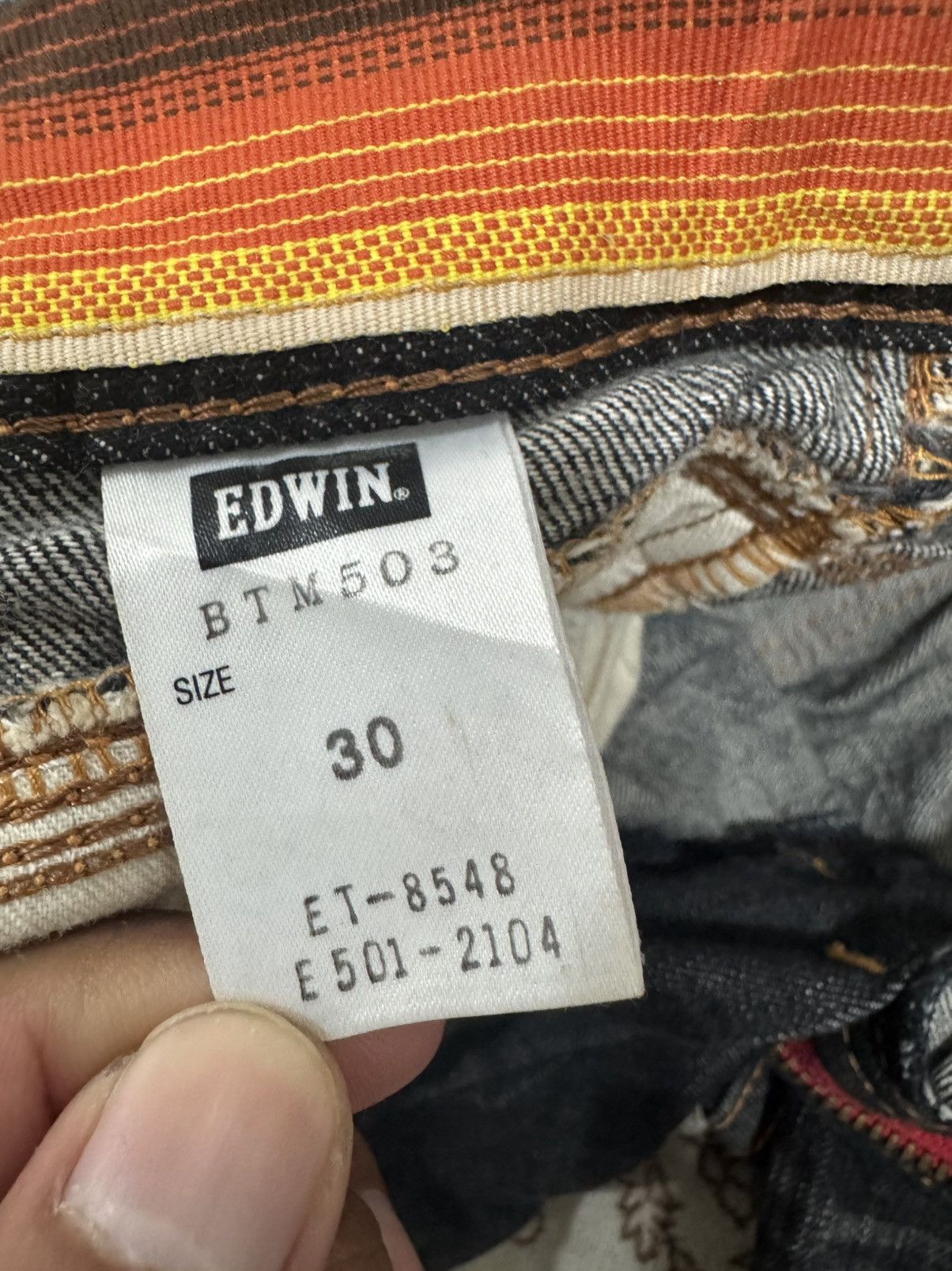 Edwin × If Six Was Nine × Vintage Edwin Blue Trip Straight Jeans Size US 30 / EU 46 - 10 Thumbnail