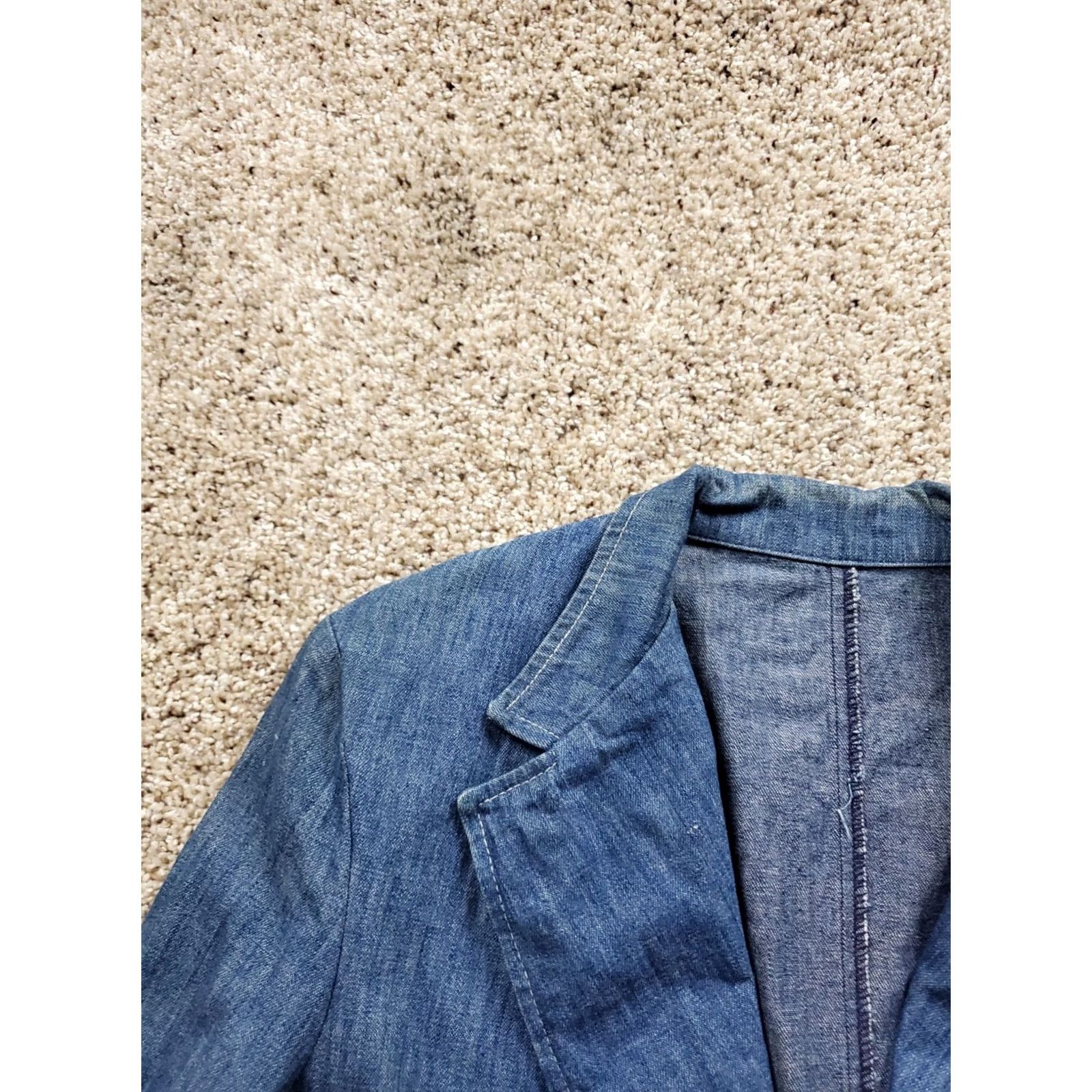 Sears VINTAGE Sears Denim Blazer Mens 36 Blue 2 Button Casual Western Workwear 70s Rockabilly Jacket Regular Length Size 36R - 4 Thumbnail