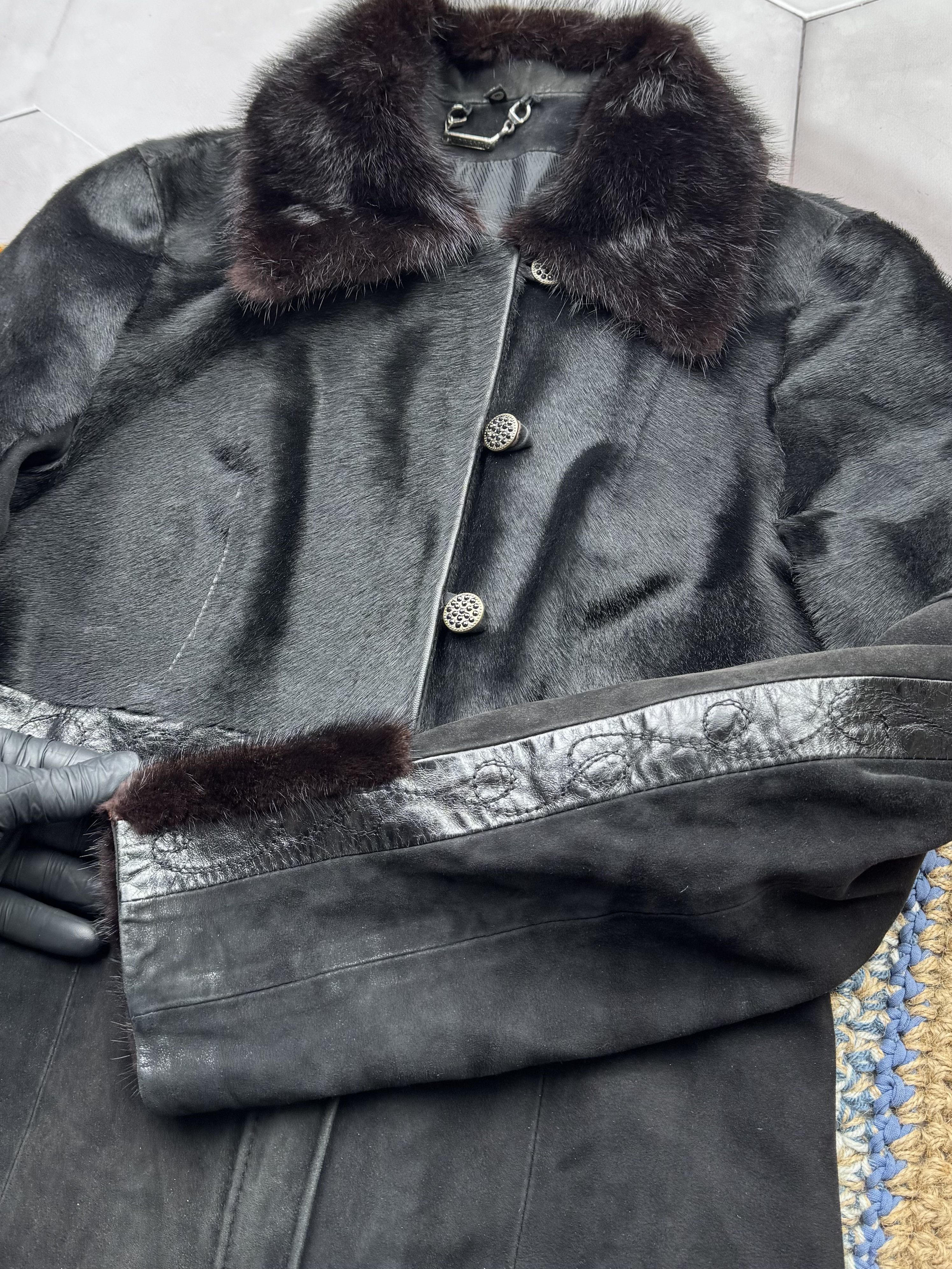 Japanese Brand Vintage Suede/Real Fur Cropped Jacket (E4) Size XS / US 0-2 / IT 36-38 - 5 Thumbnail