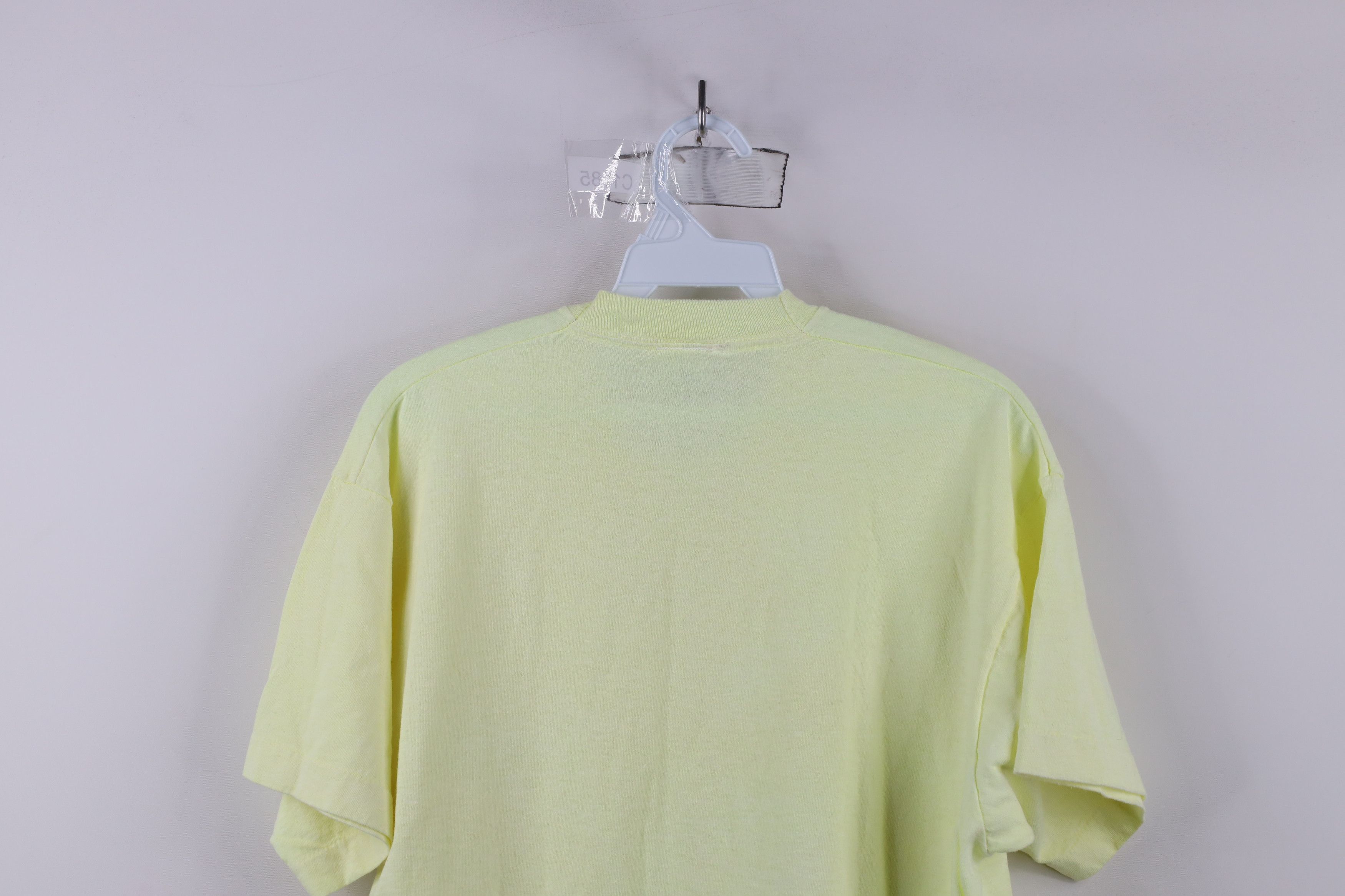 Vintage Vintage 90s Streetwear Blank Cotton T-Shirt Neon Yellow USA Size US L / EU 52-54 / 3 - 9 Thumbnail