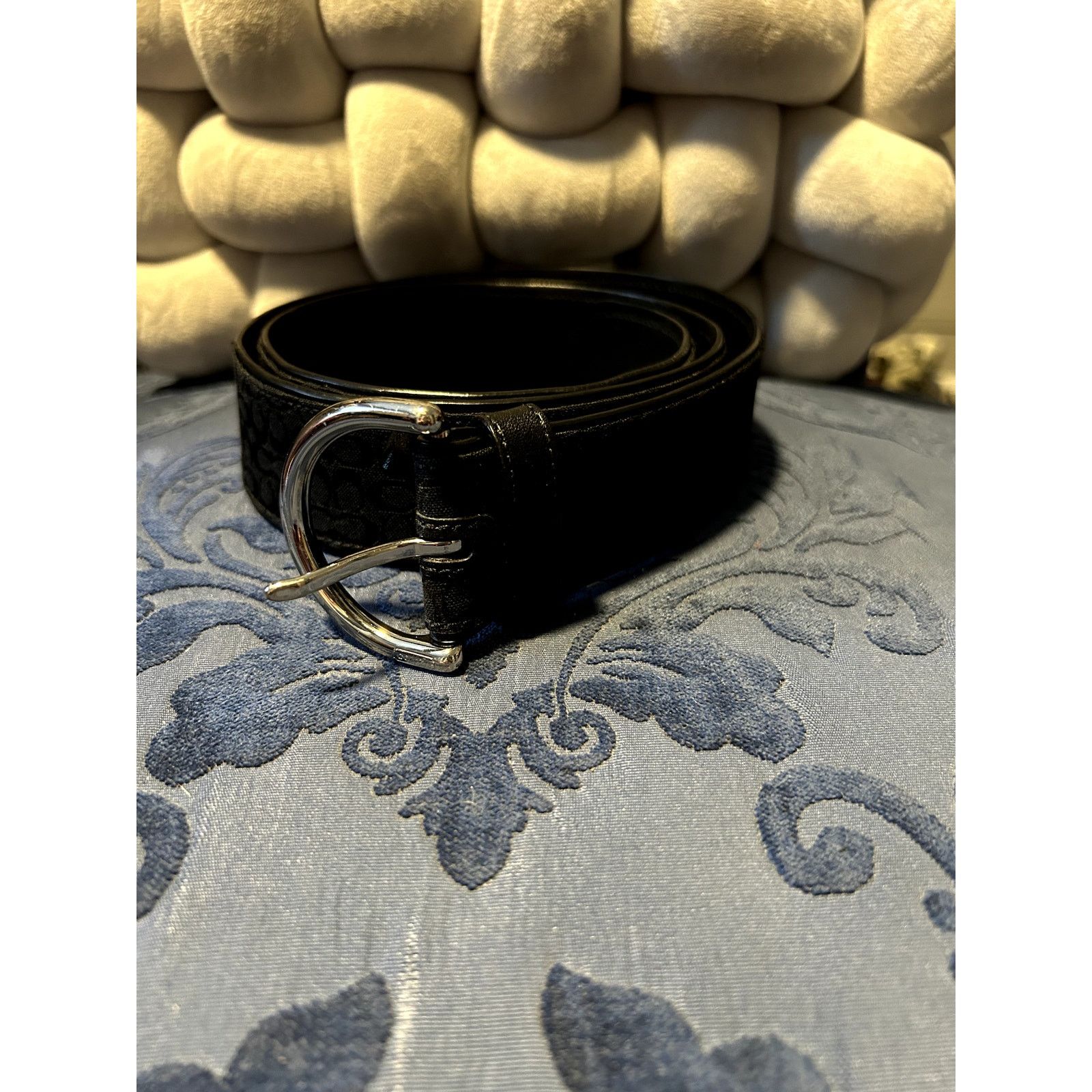 Coach Coach Black Signature Canvas Belt 38in Size ONE SIZE - 1 Thumbnail