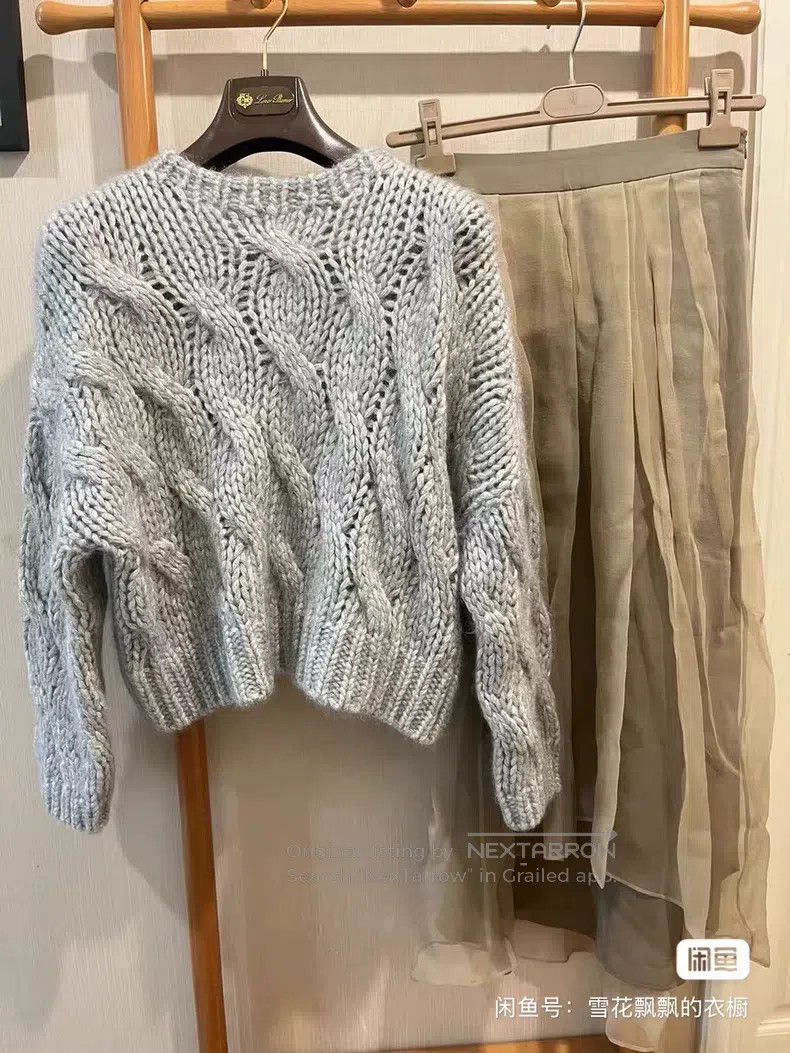 Brunello Cucinelli Brunello Cucinelli Cable-knit mohair cardigan open-front j Size S / US 4 / IT 40 - 9 Thumbnail