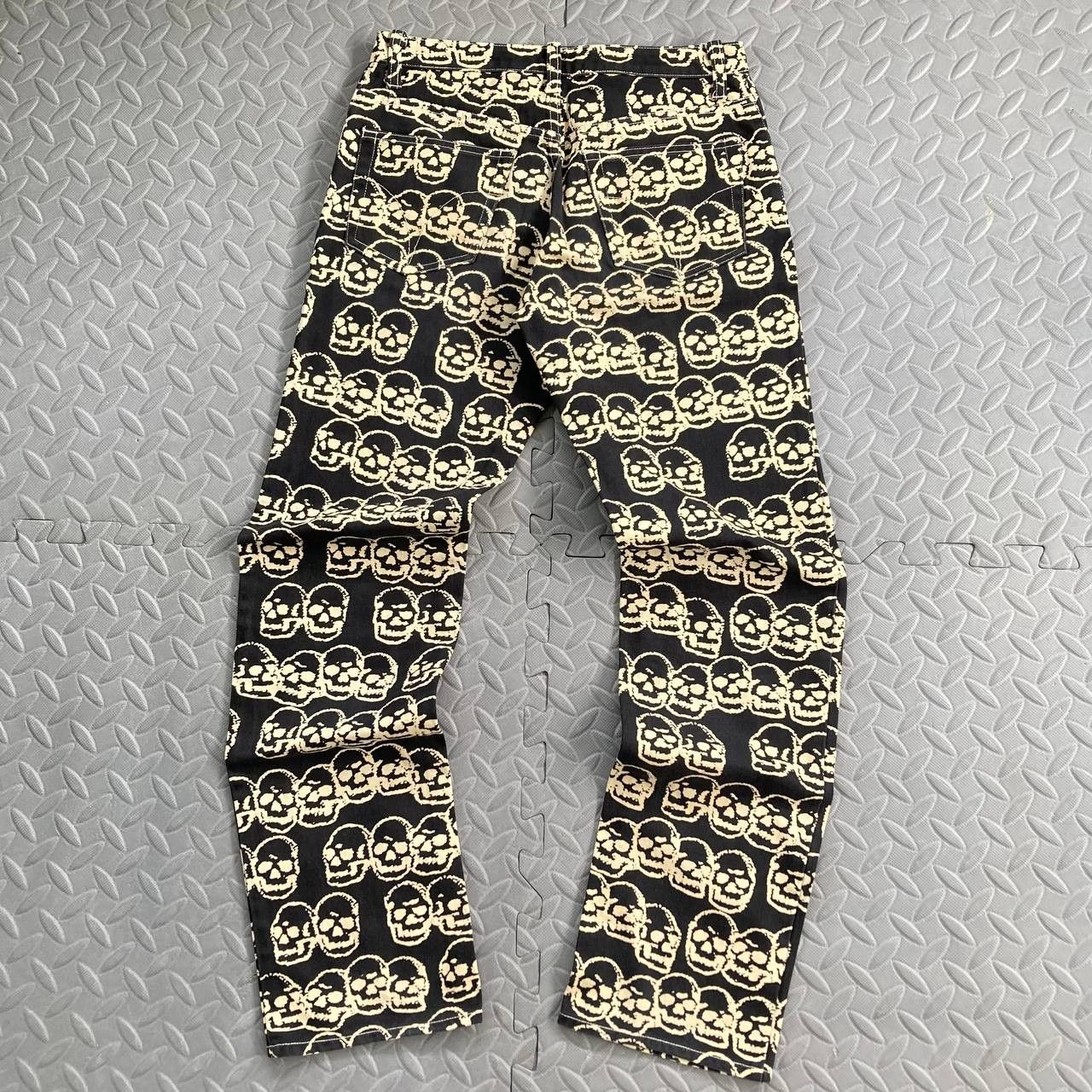 Hysteric Glamour Vintage 1998 Skulls Print Trousers Size 28" / US 6 / IT 42 - 2 Thumbnail