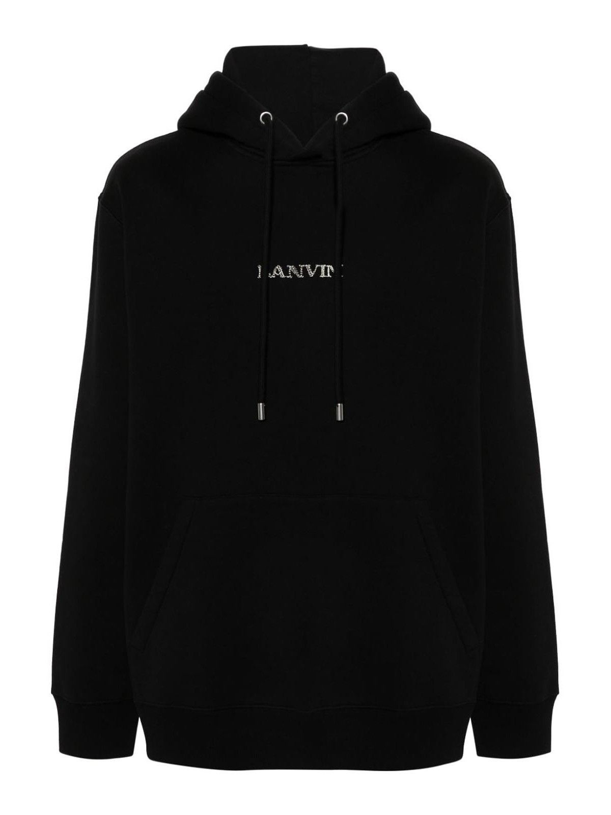 Lanvin o1y0225 Logo Hoodie in Black Size US M / EU 48-50 / 2 - 1 Thumbnail