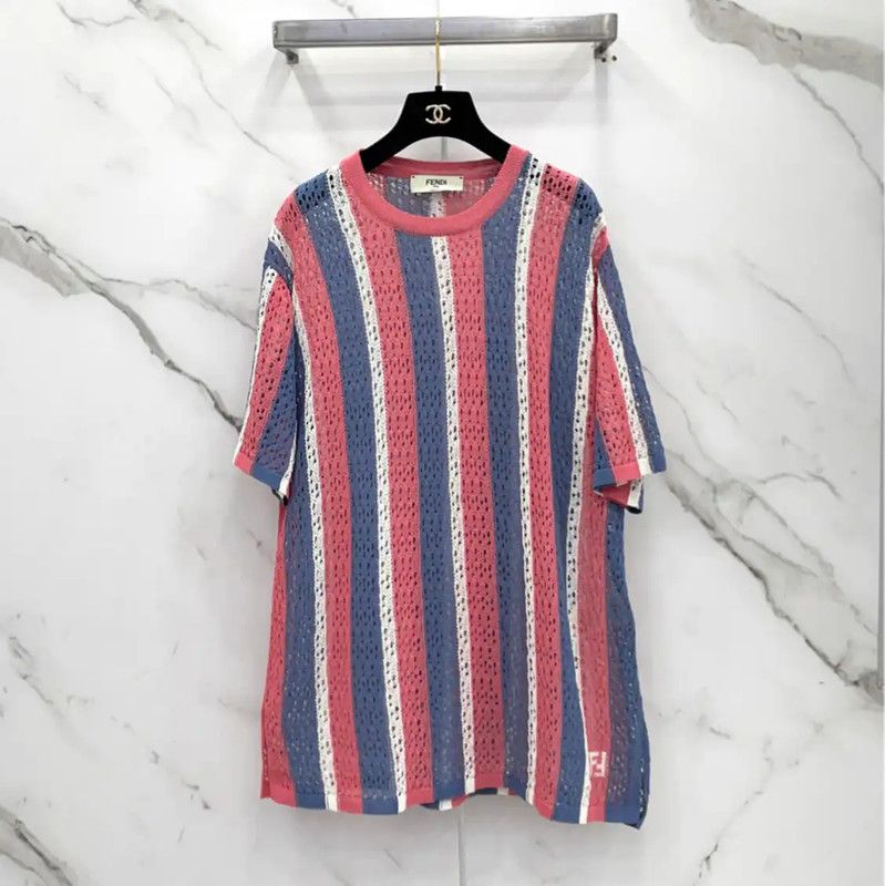 Fendi Fendi Colorful Cotton Blend Short Sleeve T-Shirt 0089 Size L / US 10 / IT 46 - 1 Thumbnail