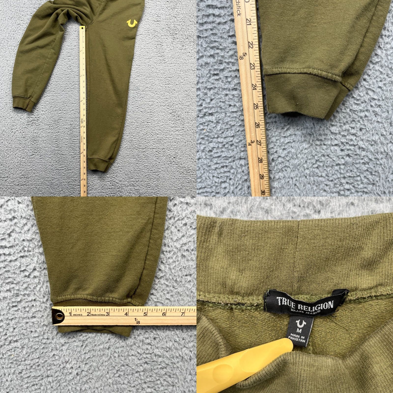 True Religion True Religion Jogger Sweatpants Womens M Army Green Knit Logo Pants Pattern: Solid 26in Inseam Size 32" / US 10 / IT 46 - 9 Thumbnail