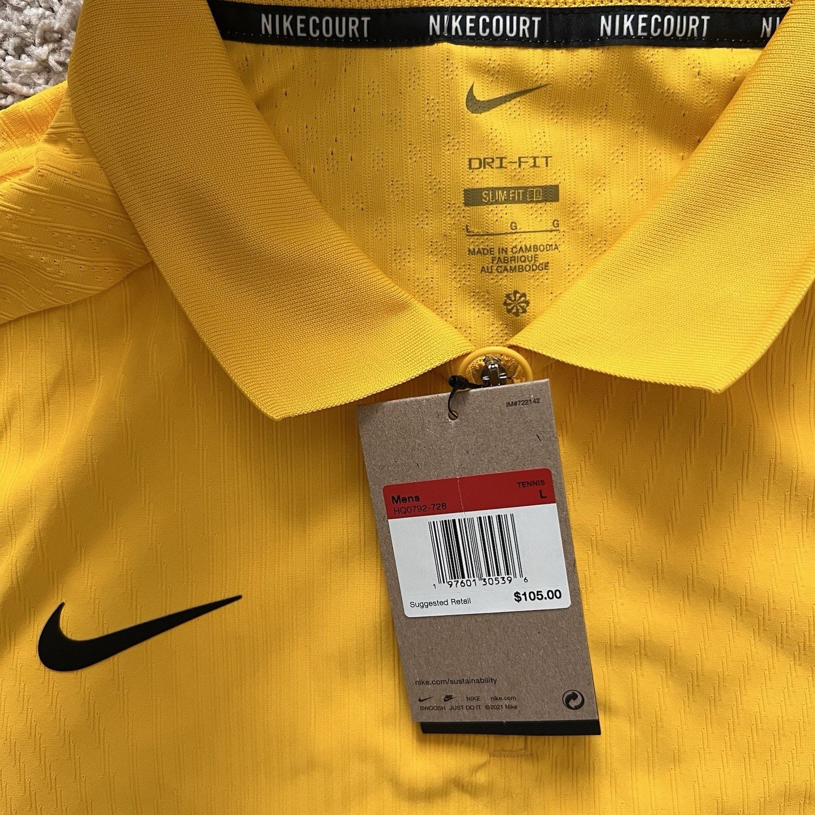 Nike Nike Court Men’s Large Dri-FIT 1/4 Zip Tennis Polo NWT Size US L / EU 52-54 / 3 - 2 Thumbnail