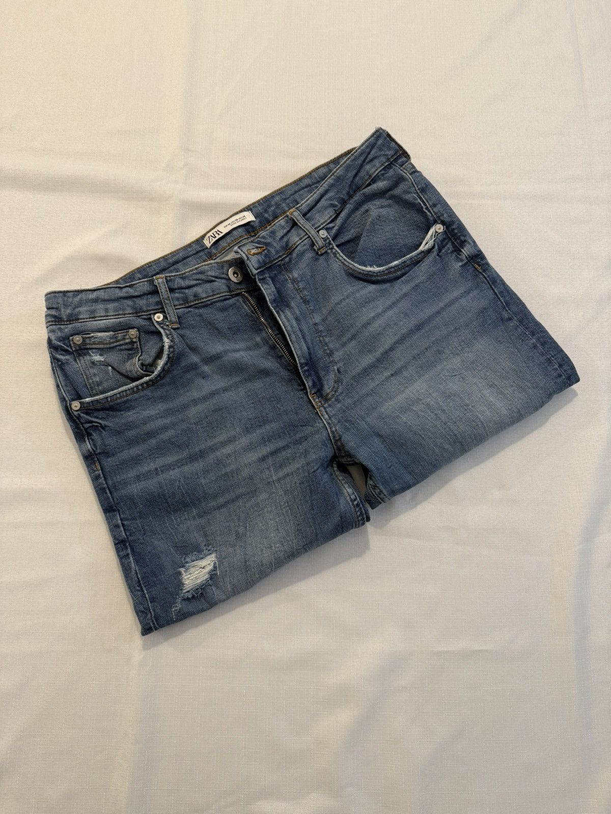 Zara ZARA Distressed Tapered Jeans Size US 36 / EU 52 - 4 Thumbnail