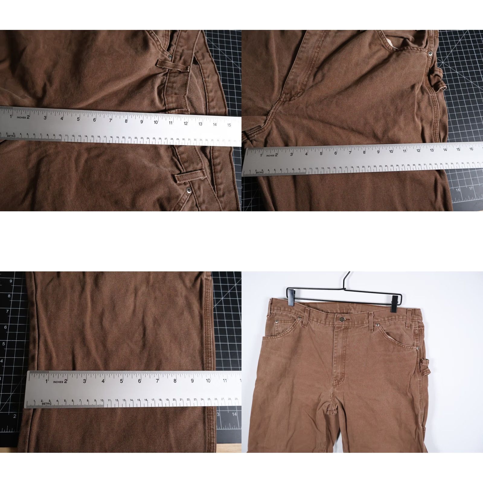 Dickies Dickies Carpenter Pants Men's 37 x 30 Brown Cotton Canvas Workwear Utility Pockets Belt Loops Straight Leg Regular Size 37 Mens Size US 36 / EU 52 - 8 Thumbnail