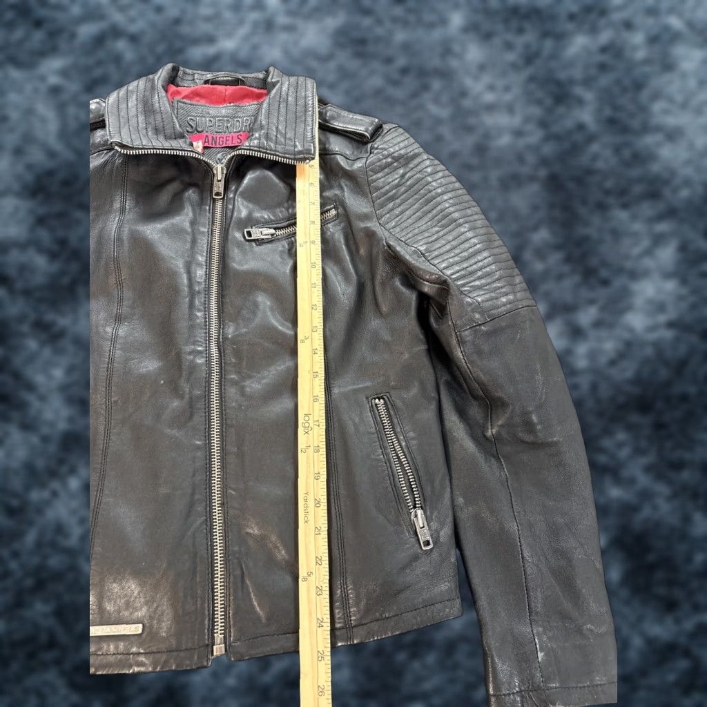 Superdry Superdry Leather Biker Jacket Women Full Zip L Black Size L / US 10 / IT 46 - 1 Thumbnail
