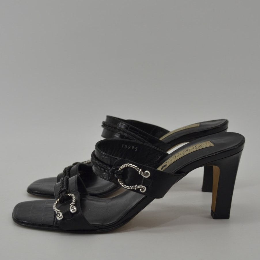 Brighton Brighton Raven Leather Black Slip On Heels Sandals Croc 8 M Size US 8 / IT 38 - 11 Thumbnail