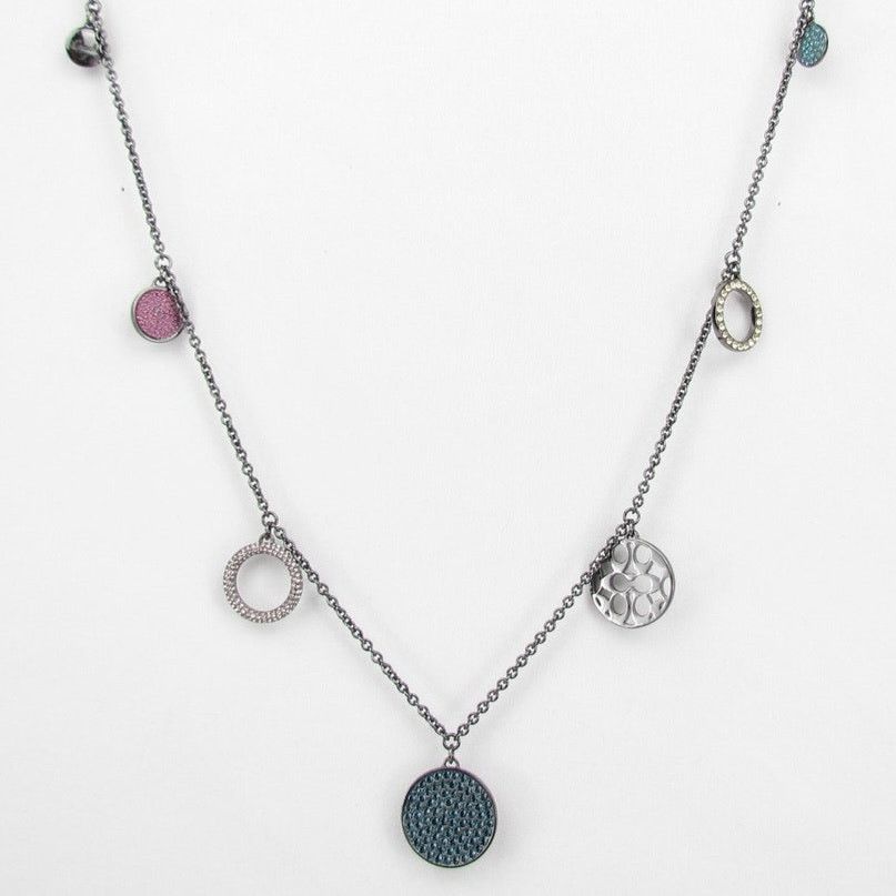 Coach Coach Multi Pave Disc Pendant Necklace Size ONE SIZE - 9 Thumbnail