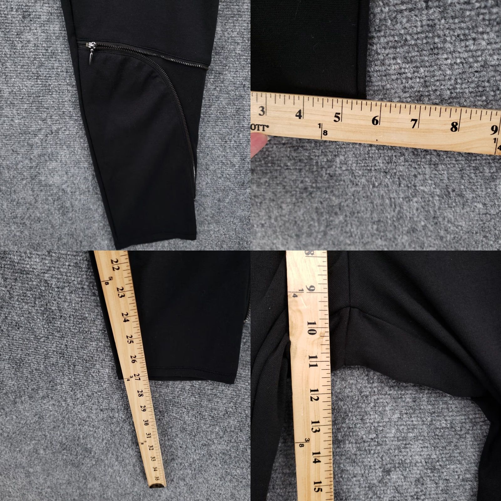 Vintage Rock & Republic Leggings Womens XL Black Mid-Rise Zip Accents Ankle Pull On Size 40" / US 18 - 8 Thumbnail