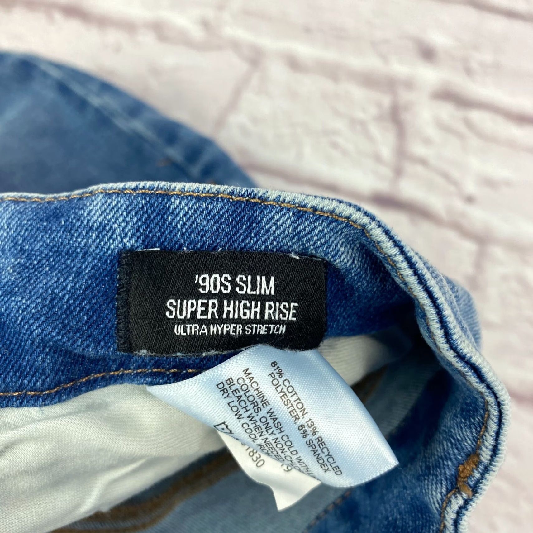 Express Express Jeans Womens 90s Slim Size L Short High Rise Straight Jeans Stretch Size 36" / US 14 / IT 50 - 6 Thumbnail