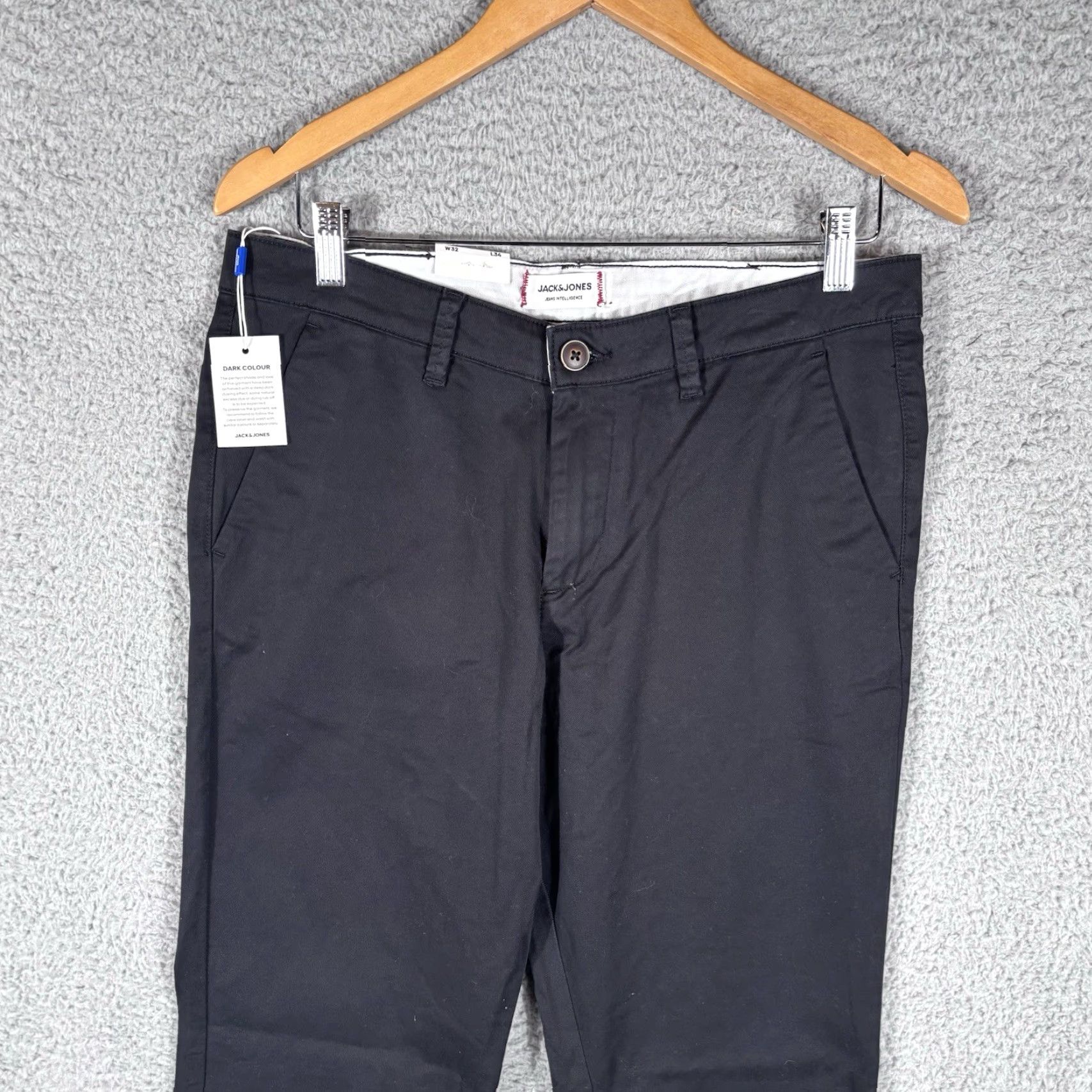 Jack & Jones JACK & JONES Chinos Pants Slim Fit Black 32x34 Mens Size US 32 / EU 48 - 2 Thumbnail