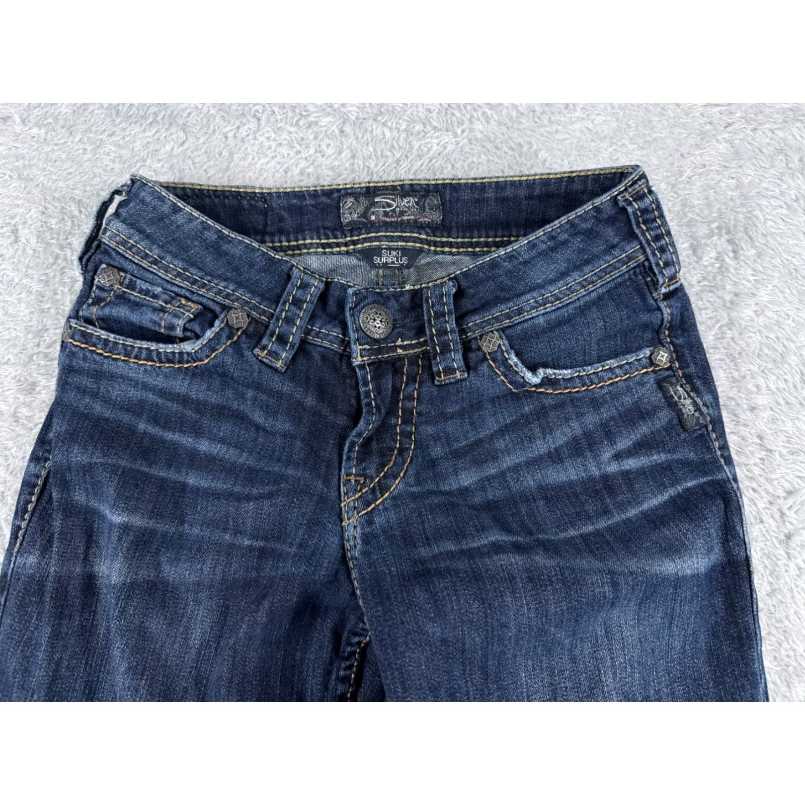 Silver Jeans Co. VINTAGE Silver Jeans Womens Bootcut Jeans 25 Blue Denim Stretch Pockets 2010s Size 42" / US 20 - 4 Thumbnail