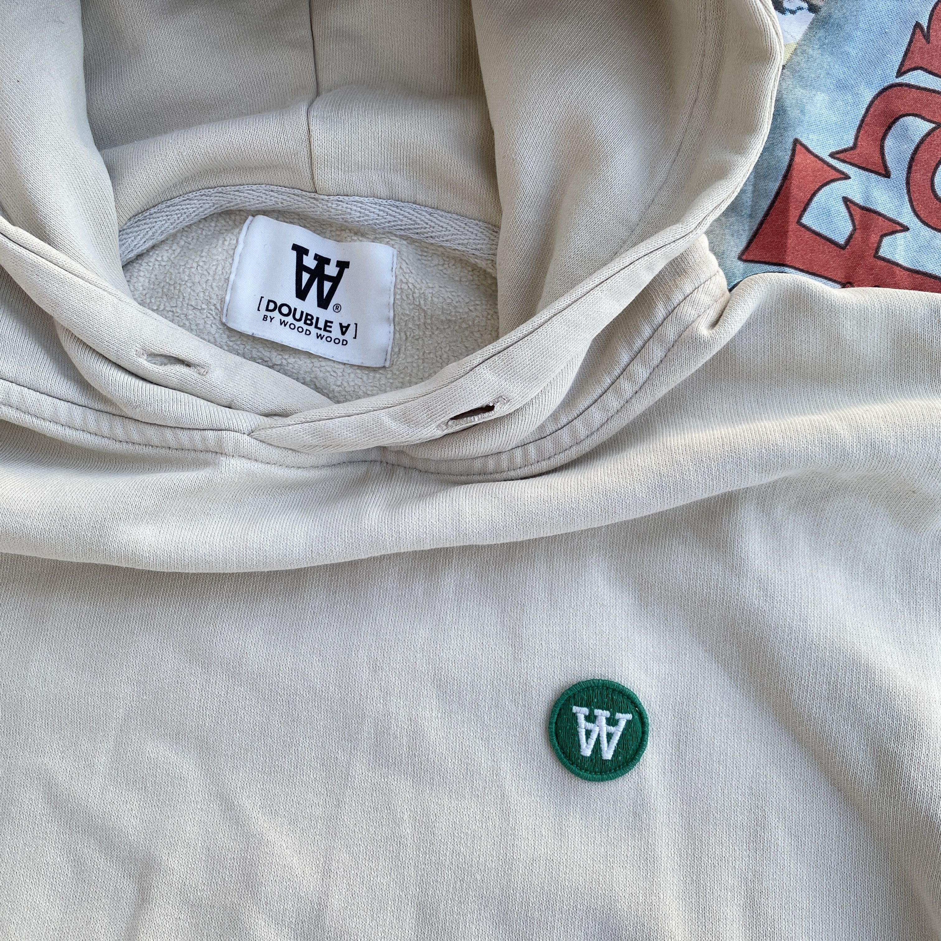 Wood Wood Wood wood cream green logo hoodie - M Size US M / EU 48-50 / 2 - 2 Thumbnail