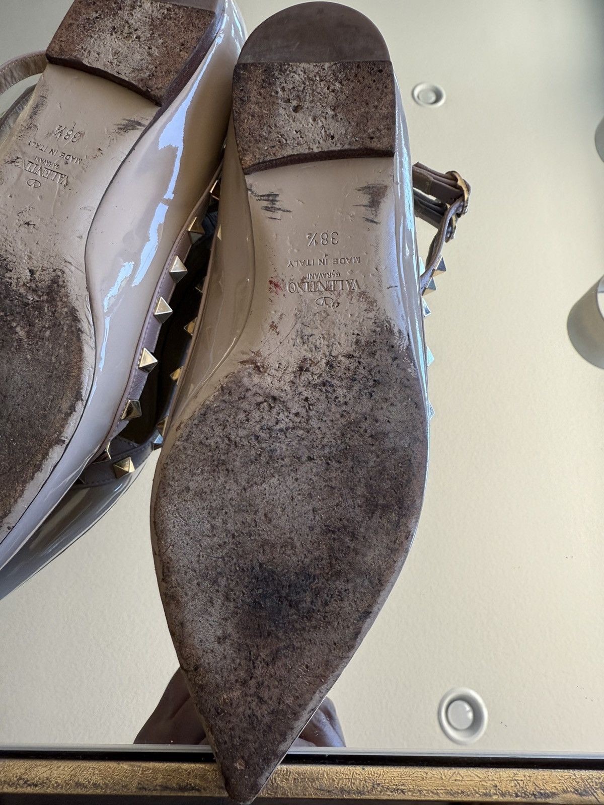 Valentino Valentino Rockstud Patent Leather Ballet Flats Size US 8 / IT 38 - 5 Thumbnail