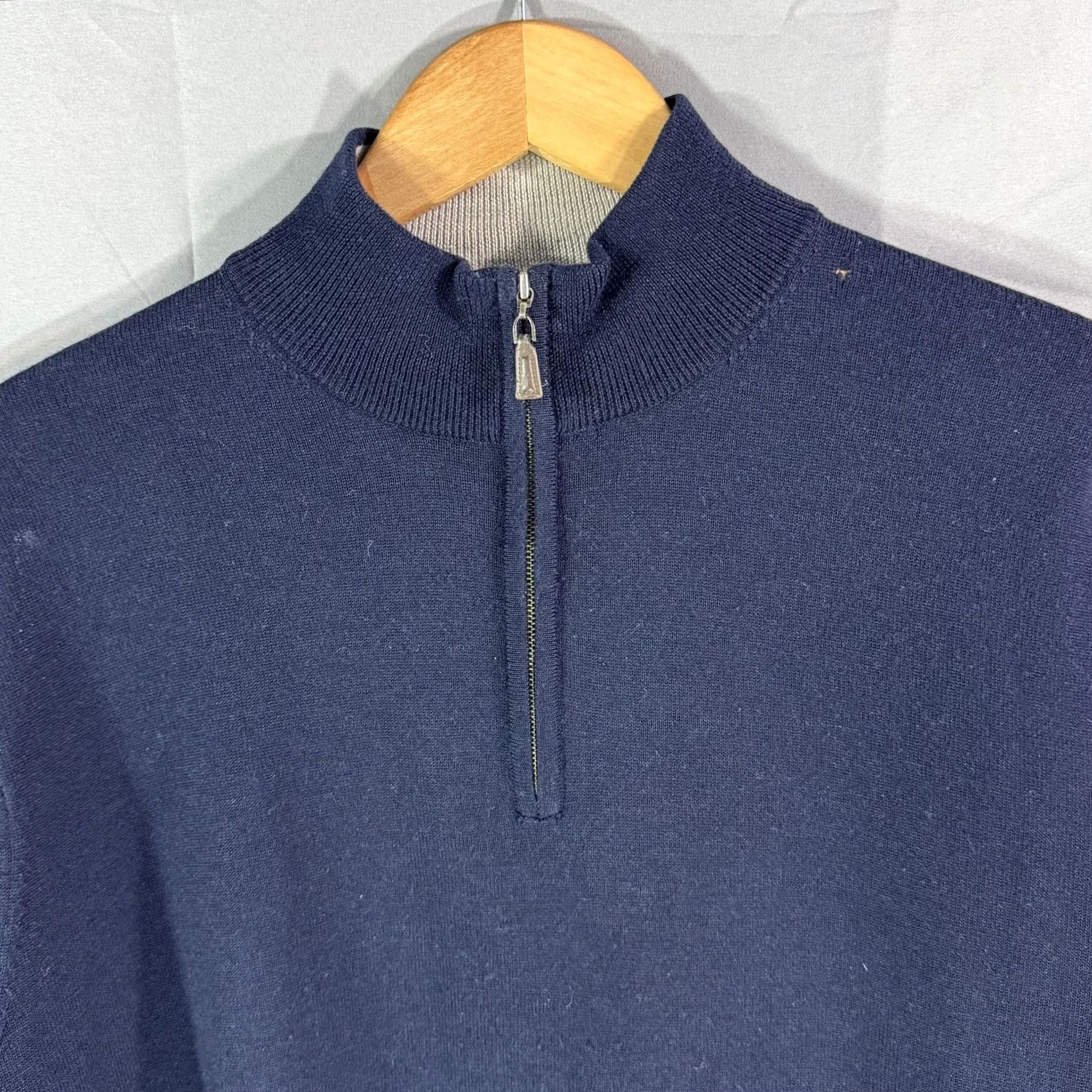 Peter Millar VINTAGE? No. Peter Millar Sweater Mens M Navy Blue Merino Wool 1/4 Zip Golf Pullover Phoenix Open Mens Size US M / EU 48-50 / 2 - 3 Thumbnail