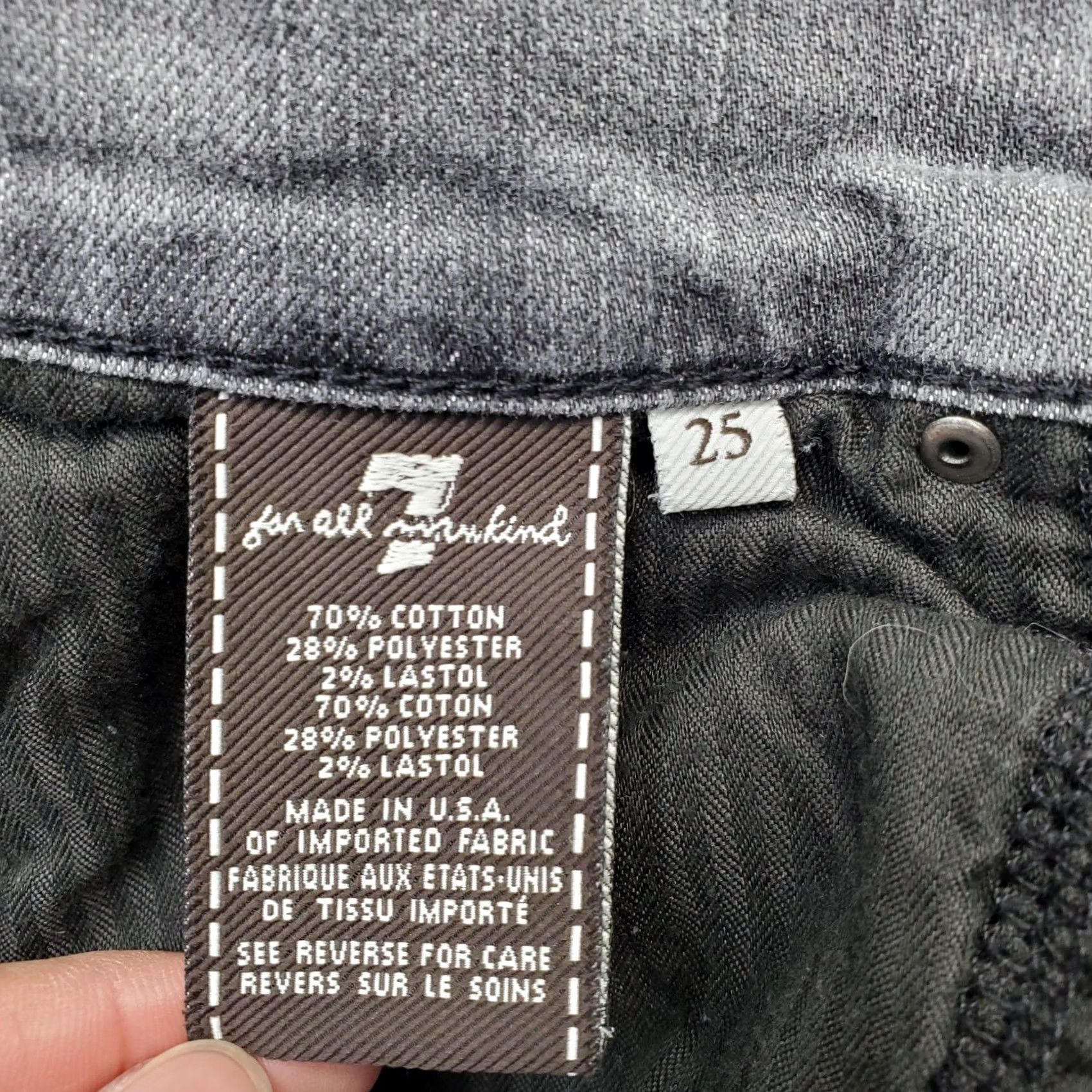7 For All Mankind 7 For All Mankind Roxanne Jeans Women 25 Gray Denim 5-Pocket Skinny Leg Vintage: No Size 42" / US 20 - 7 Thumbnail