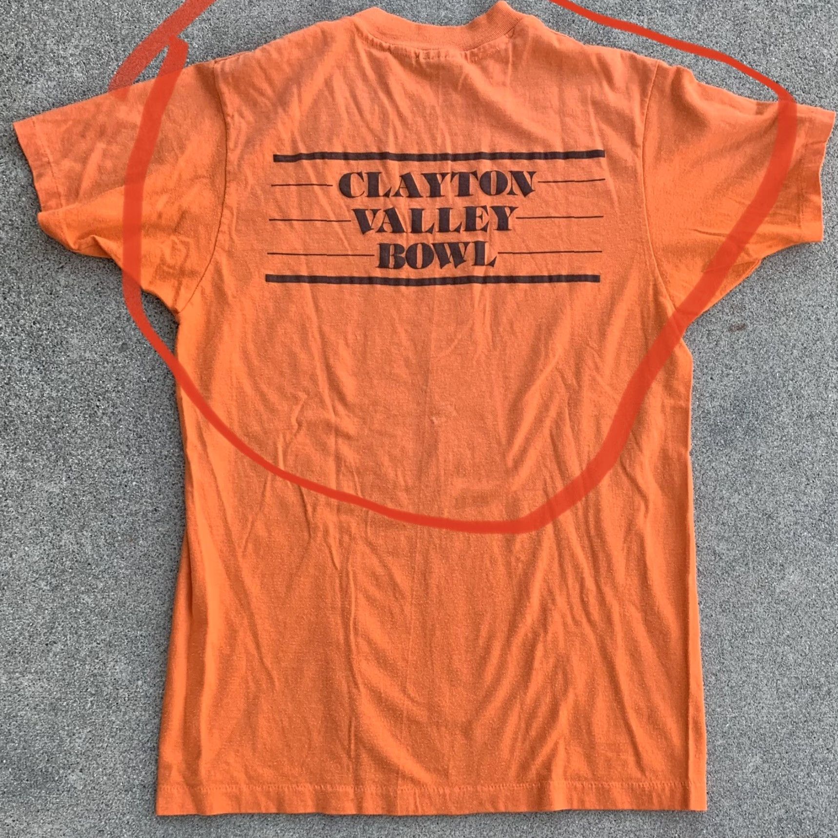 Hanes VINTAGE Hanes T-Shirt Men Orange 50/50 Clayton Valley Bowl Back Graphic Crew Neck Short Sleeve Size M Size US M / EU 48-50 / 2 - 7 Thumbnail